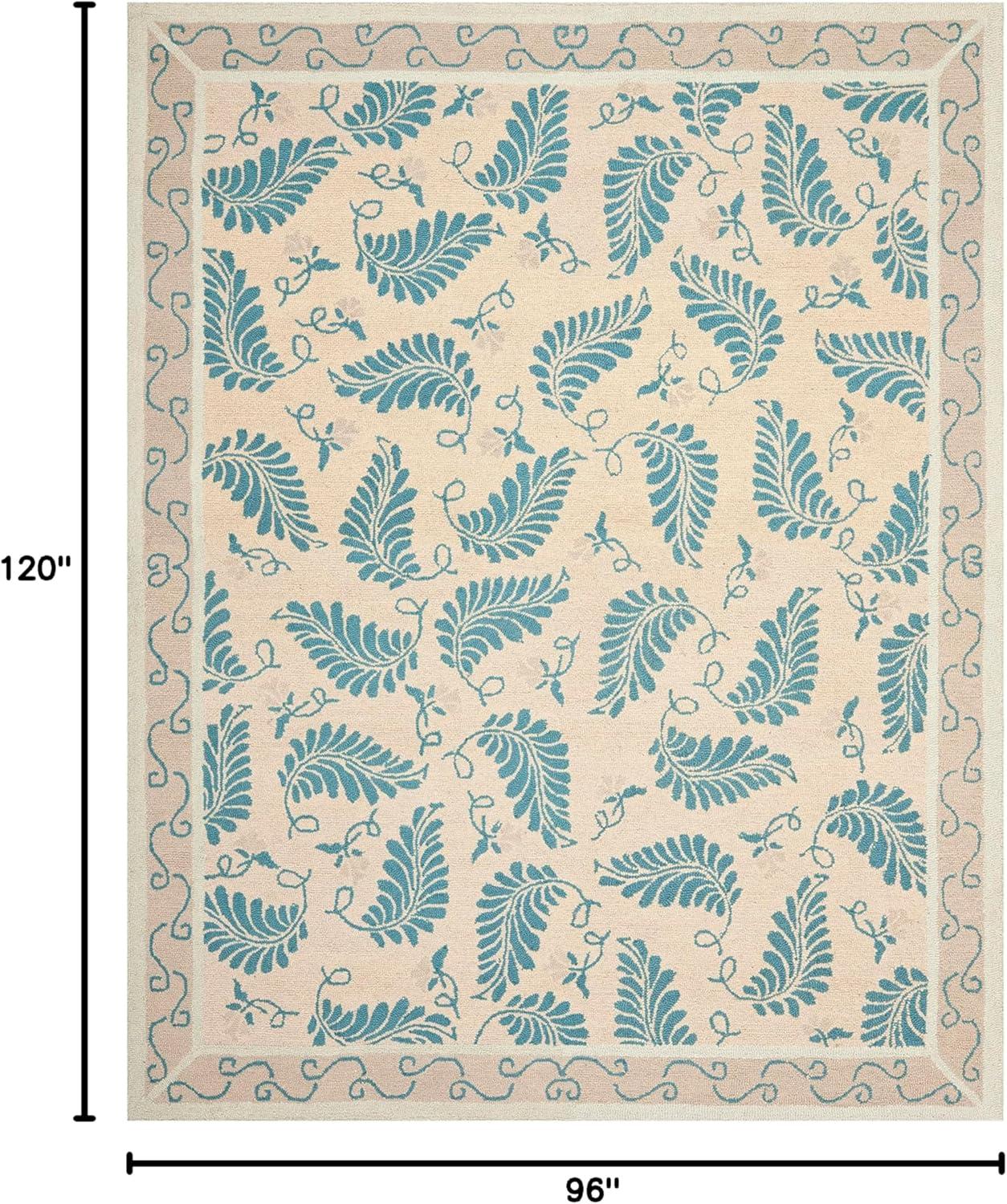 imageMartha Stewart x SAFAVIEH Area Rug Collection 8 x 10 Plumage Blue Handmade Wool Ideal for Living Room Bedroom Office Dining Space MSR3753APlumage Blue