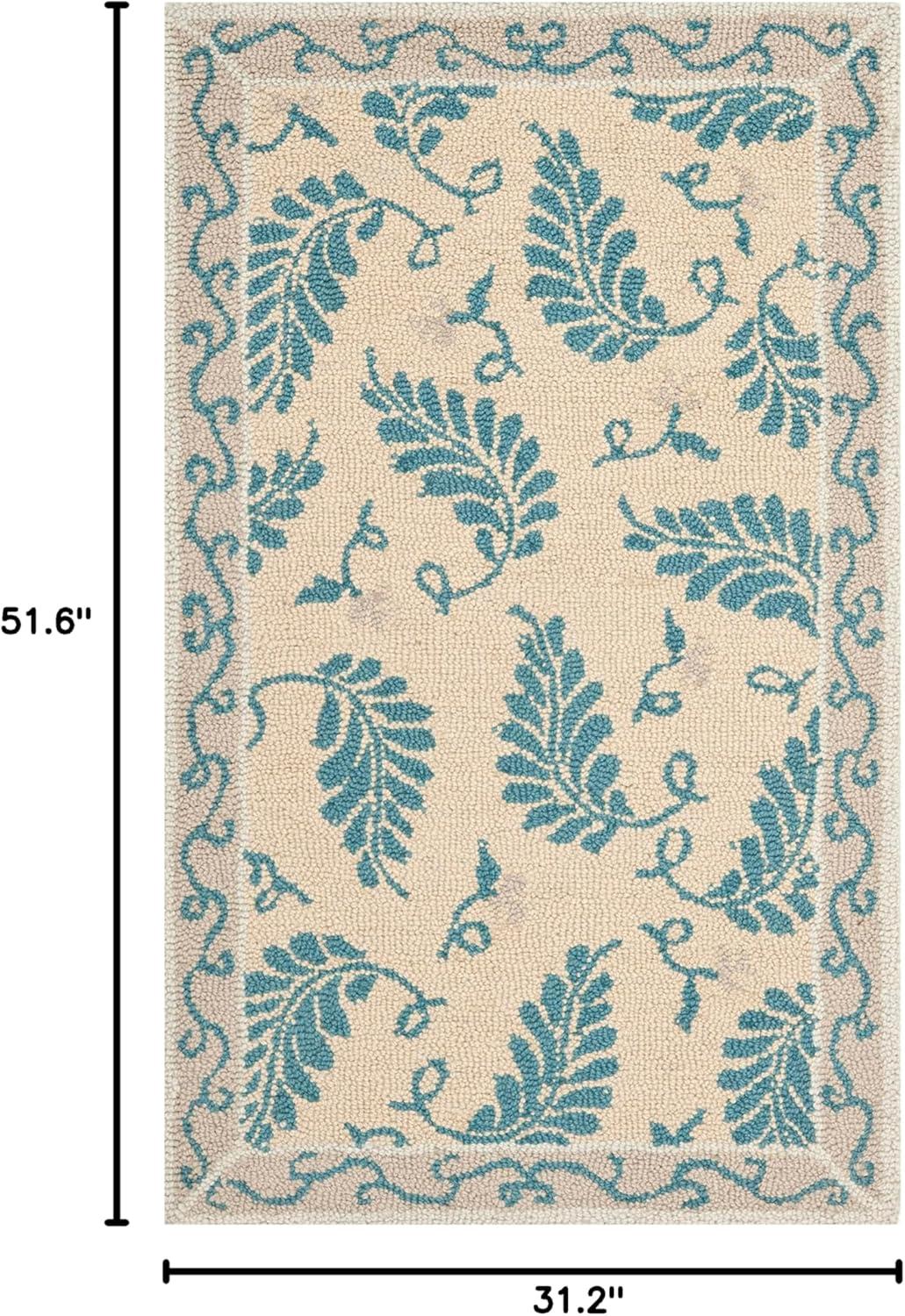 imageMartha Stewart x SAFAVIEH Area Rug Collection 8 x 10 Plumage Blue Handmade Wool Ideal for Living Room Bedroom Office Dining Space MSR3753APlumage Blue