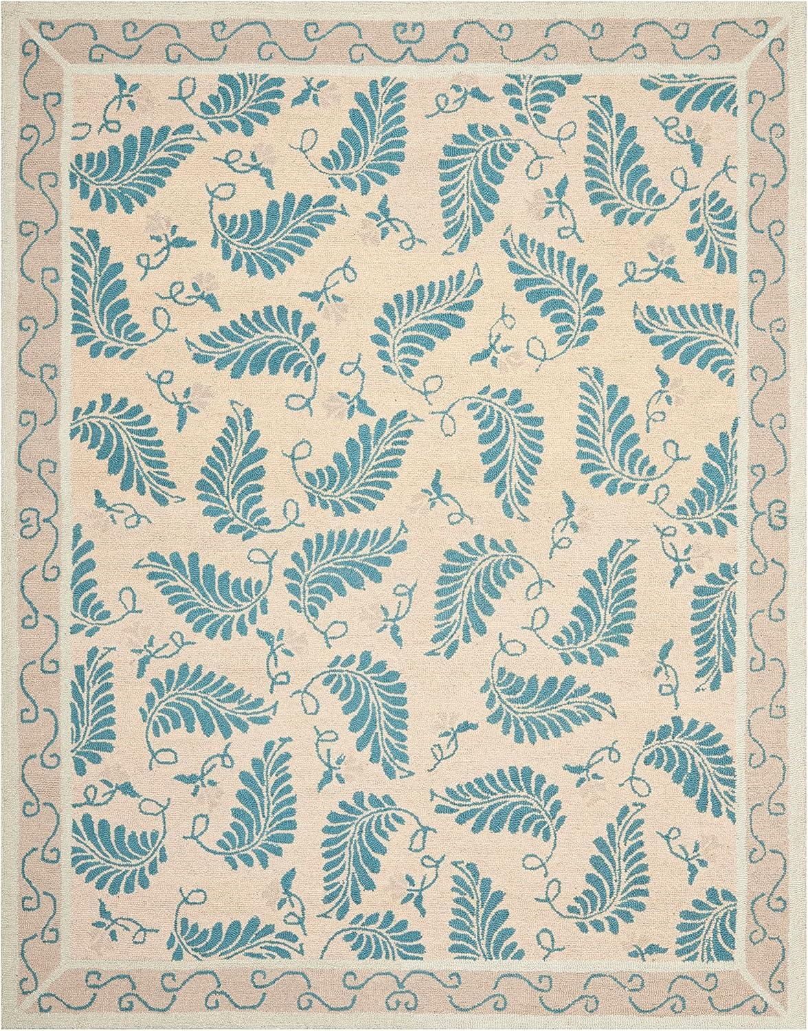 imageMartha Stewart x SAFAVIEH Area Rug Collection 8 x 10 Plumage Blue Handmade Wool Ideal for Living Room Bedroom Office Dining Space MSR3753APlumage Blue