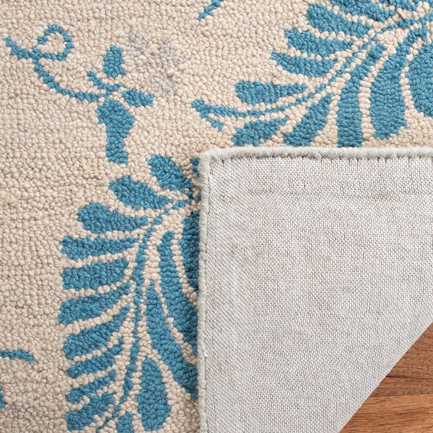 imageMartha Stewart x SAFAVIEH Area Rug Collection 8 x 10 Plumage Blue Handmade Wool Ideal for Living Room Bedroom Office Dining Space MSR3753APlumage Blue