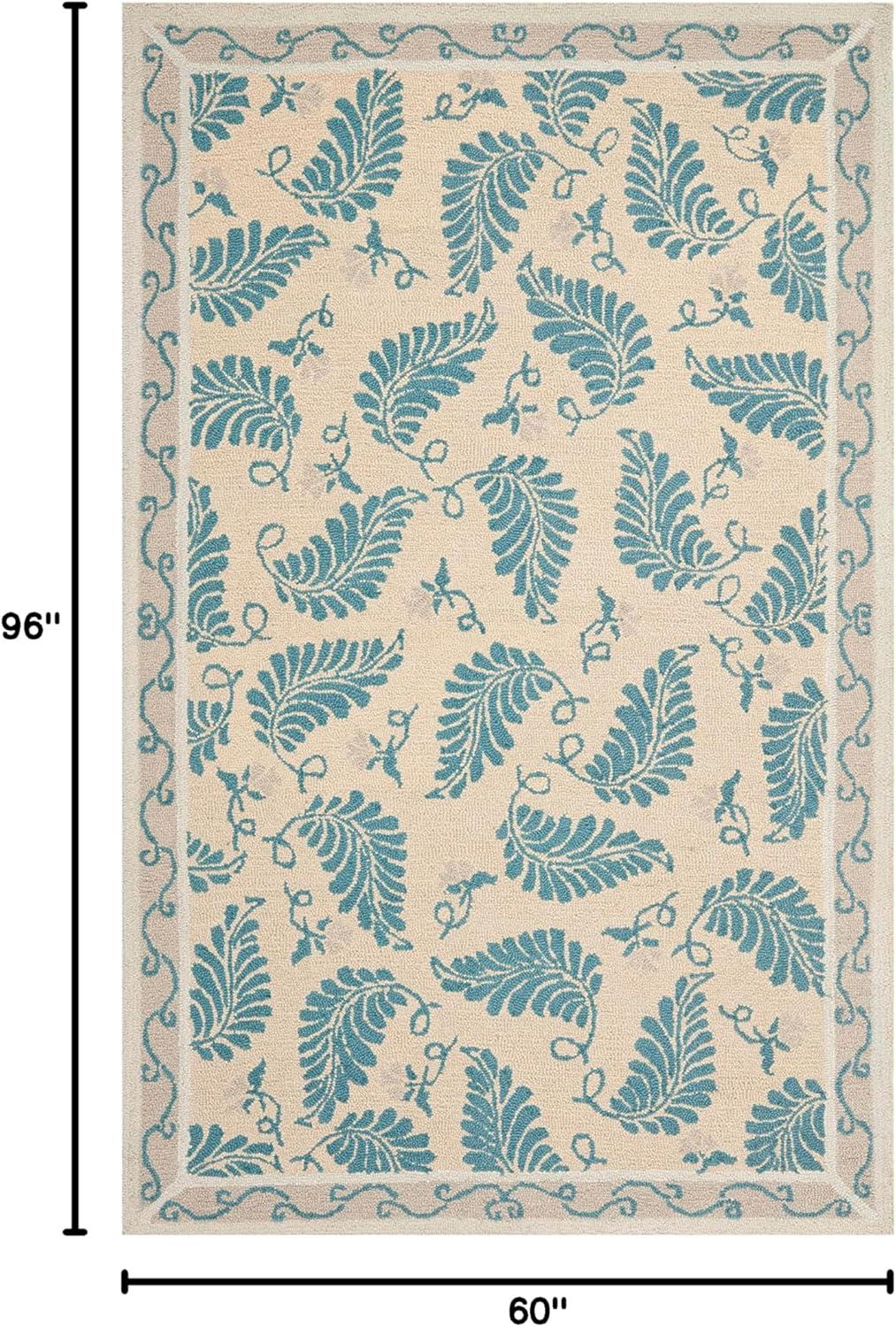 imageMartha Stewart x SAFAVIEH Area Rug Collection 8 x 10 Plumage Blue Handmade Wool Ideal for Living Room Bedroom Office Dining Space MSR3753APlumage Blue