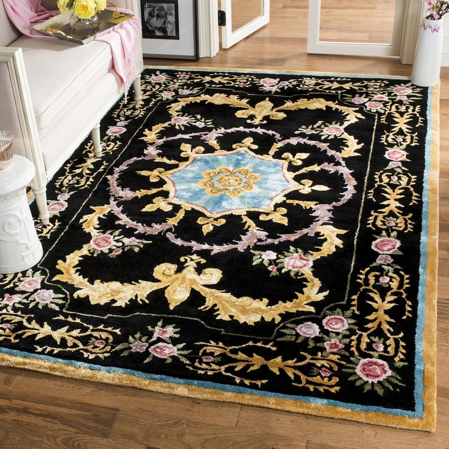 imageMartha Stewart x SAFAVIEH Area Rug Collection 8 x 10 Plumage Blue Handmade Wool Ideal for Living Room Bedroom Office Dining Space MSR3753APlumage Blue
