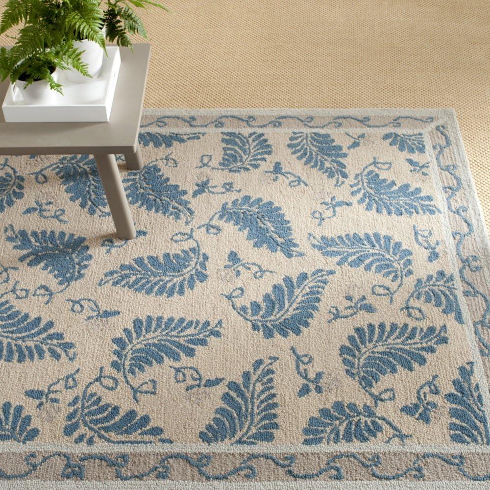 imageMartha Stewart x SAFAVIEH Area Rug Collection 8 x 10 Plumage Blue Handmade Wool Ideal for Living Room Bedroom Office Dining Space MSR3753APlumage Blue