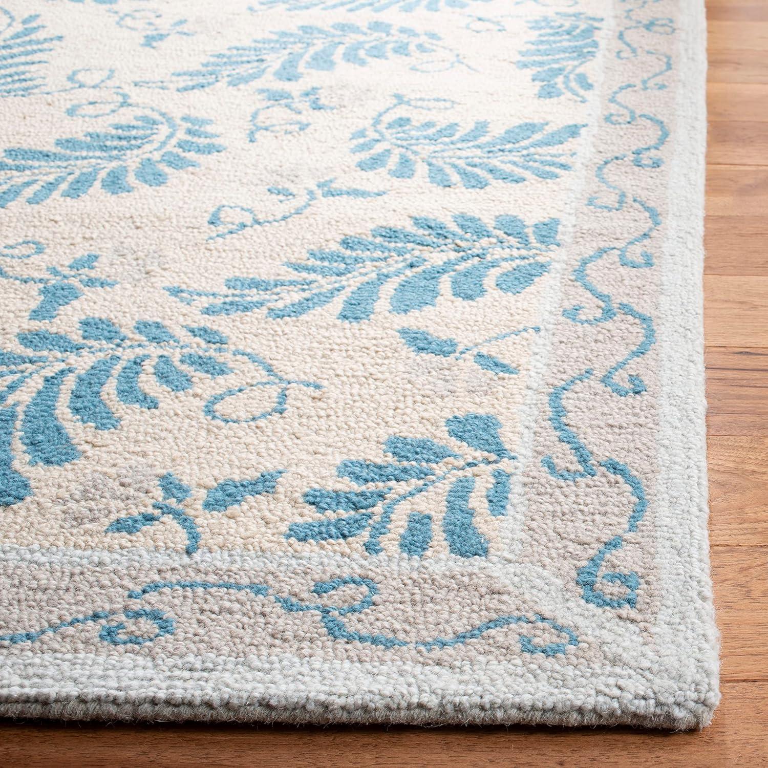 imageMartha Stewart x SAFAVIEH Area Rug Collection 8 x 10 Plumage Blue Handmade Wool Ideal for Living Room Bedroom Office Dining Space MSR3753APlumage Blue