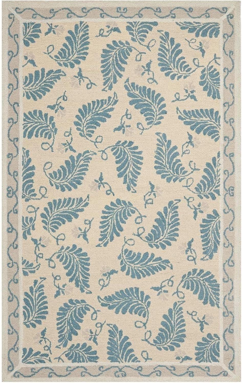 imageMartha Stewart x SAFAVIEH Area Rug Collection 8 x 10 Plumage Blue Handmade Wool Ideal for Living Room Bedroom Office Dining Space MSR3753APlumage Blue