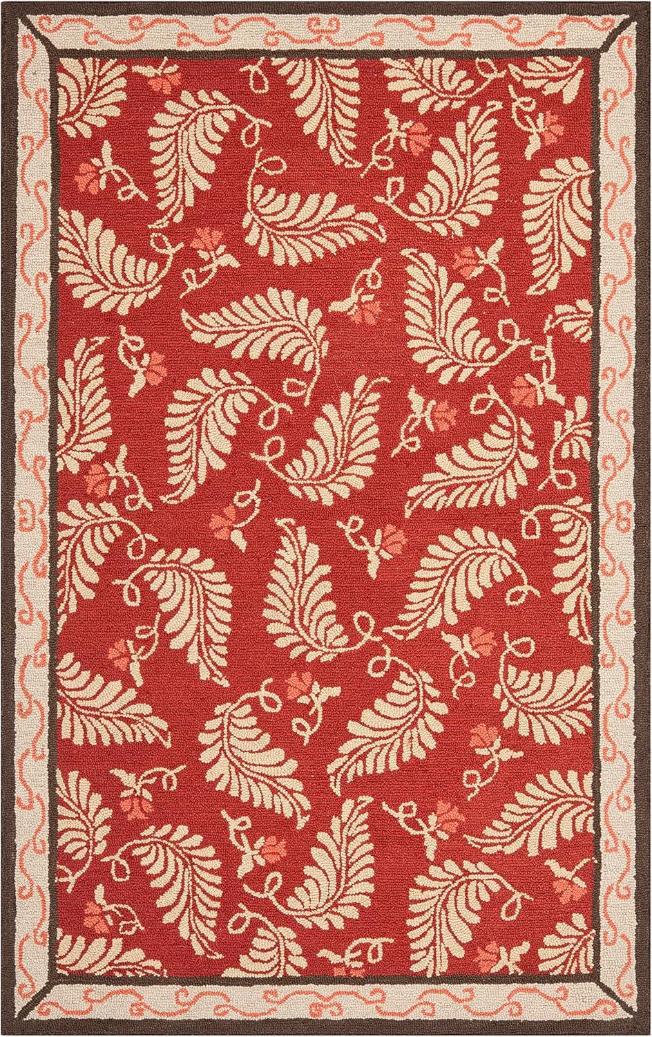 imageMartha Stewart x SAFAVIEH Area Rug Collection 8 x 10 Plumage Blue Handmade Wool Ideal for Living Room Bedroom Office Dining Space MSR3753ASaffron Red