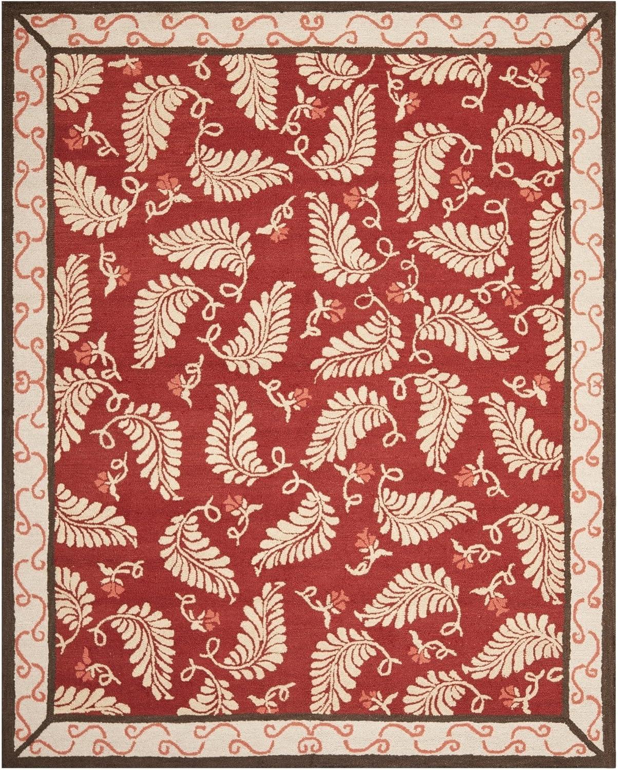 imageMartha Stewart x SAFAVIEH Area Rug Collection 8 x 10 Plumage Blue Handmade Wool Ideal for Living Room Bedroom Office Dining Space MSR3753ASaffron Red