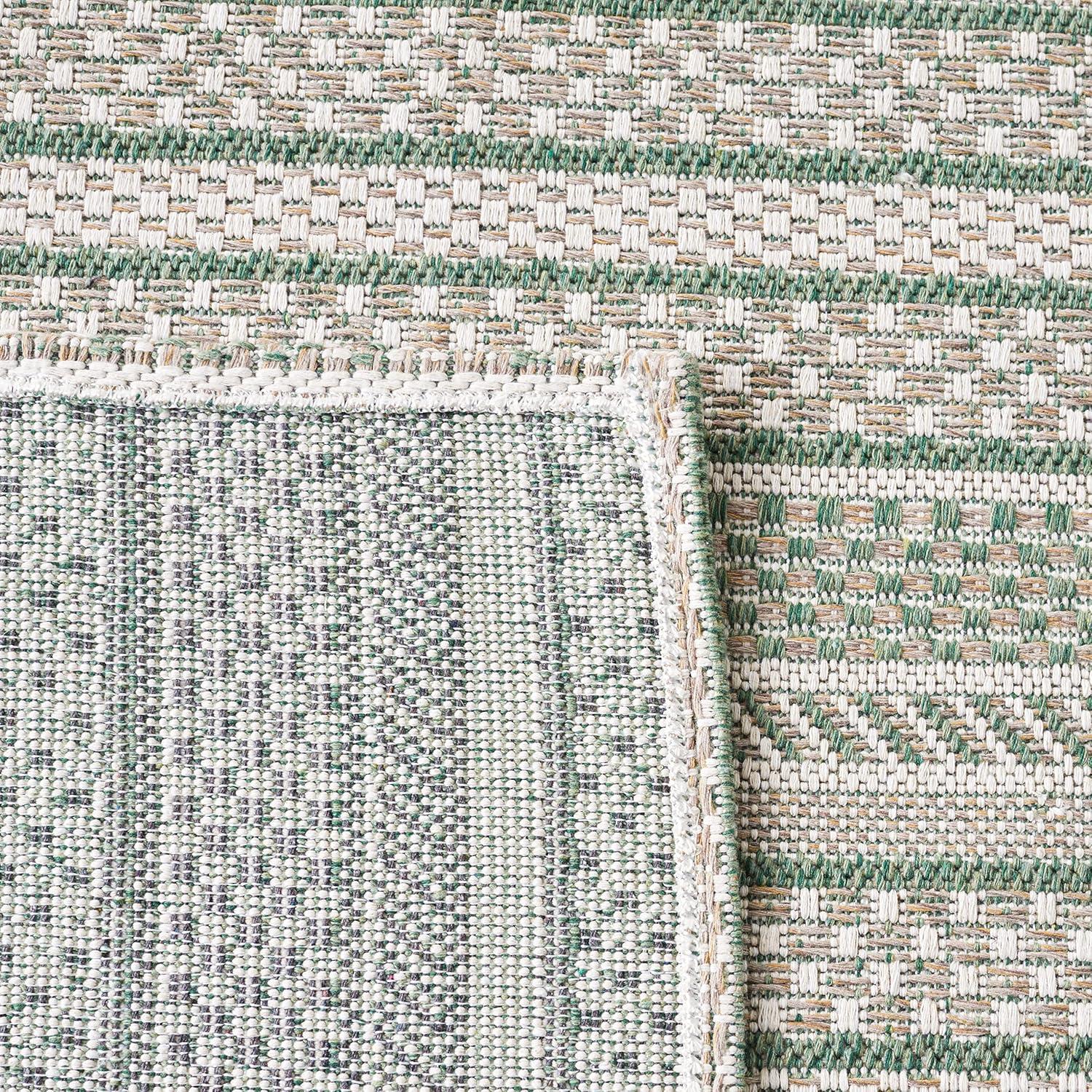 imageMartha Stewart x SAFAVIEH Area Rug Collection 8 x 10 Taupe amp Beige Cotton Ideal for Living Room Bedroom Office Dining Space MSR412EGreenIvory