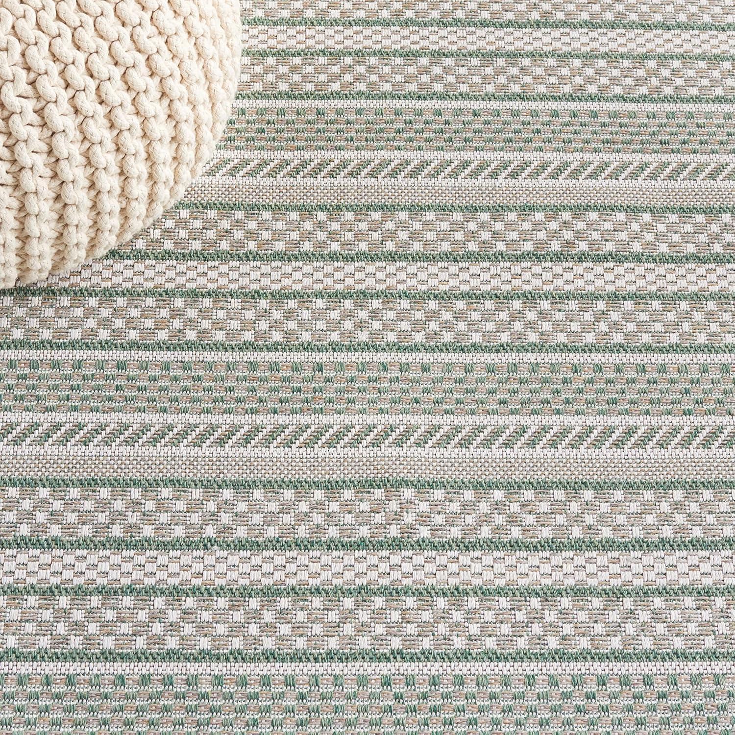 imageMartha Stewart x SAFAVIEH Area Rug Collection 8 x 10 Taupe amp Beige Cotton Ideal for Living Room Bedroom Office Dining Space MSR412EGreenIvory