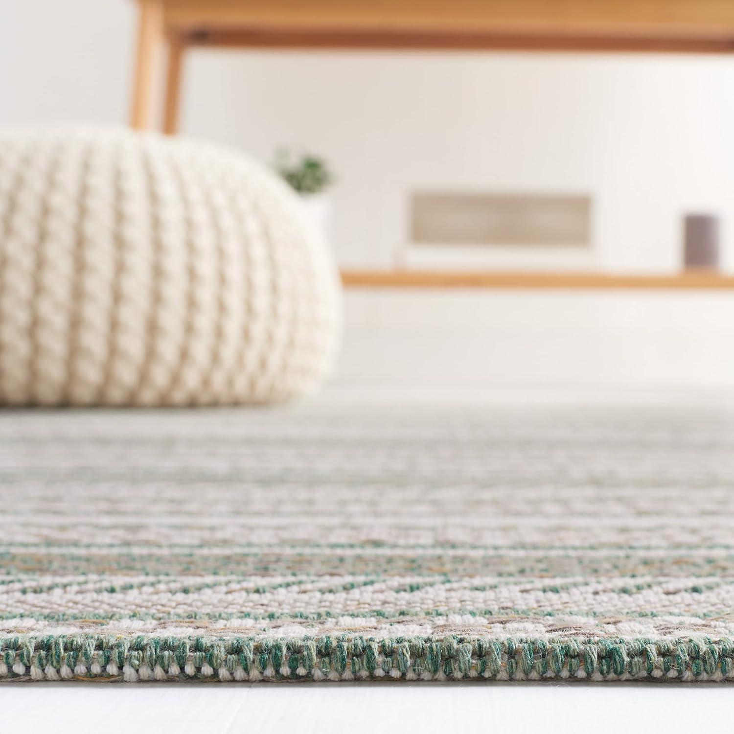 imageMartha Stewart x SAFAVIEH Area Rug Collection 8 x 10 Taupe amp Beige Cotton Ideal for Living Room Bedroom Office Dining Space MSR412EGreenIvory