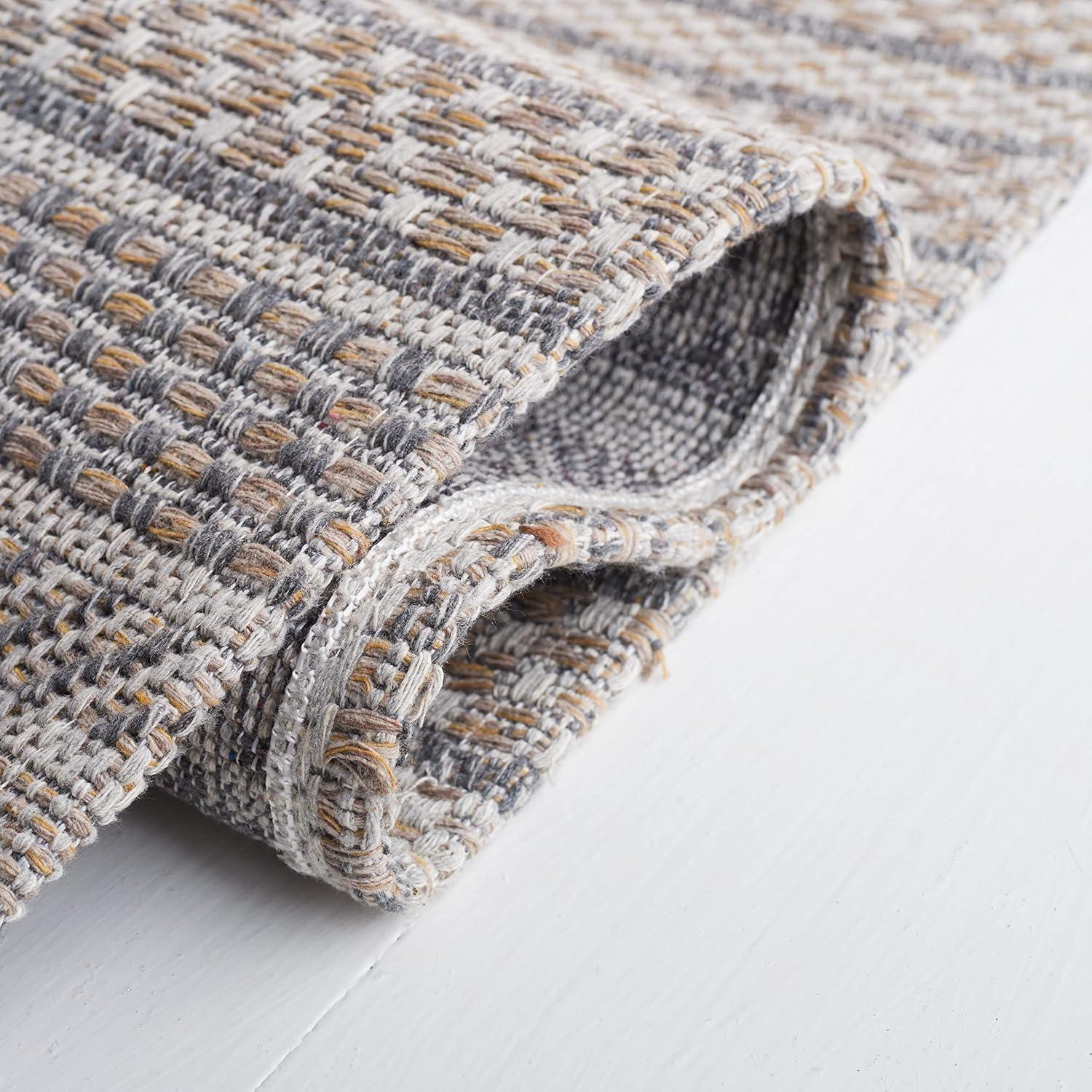 imageMartha Stewart x SAFAVIEH Area Rug Collection 8 x 10 Taupe amp Beige Cotton Ideal for Living Room Bedroom Office Dining Space MSR412EGreyTaupe