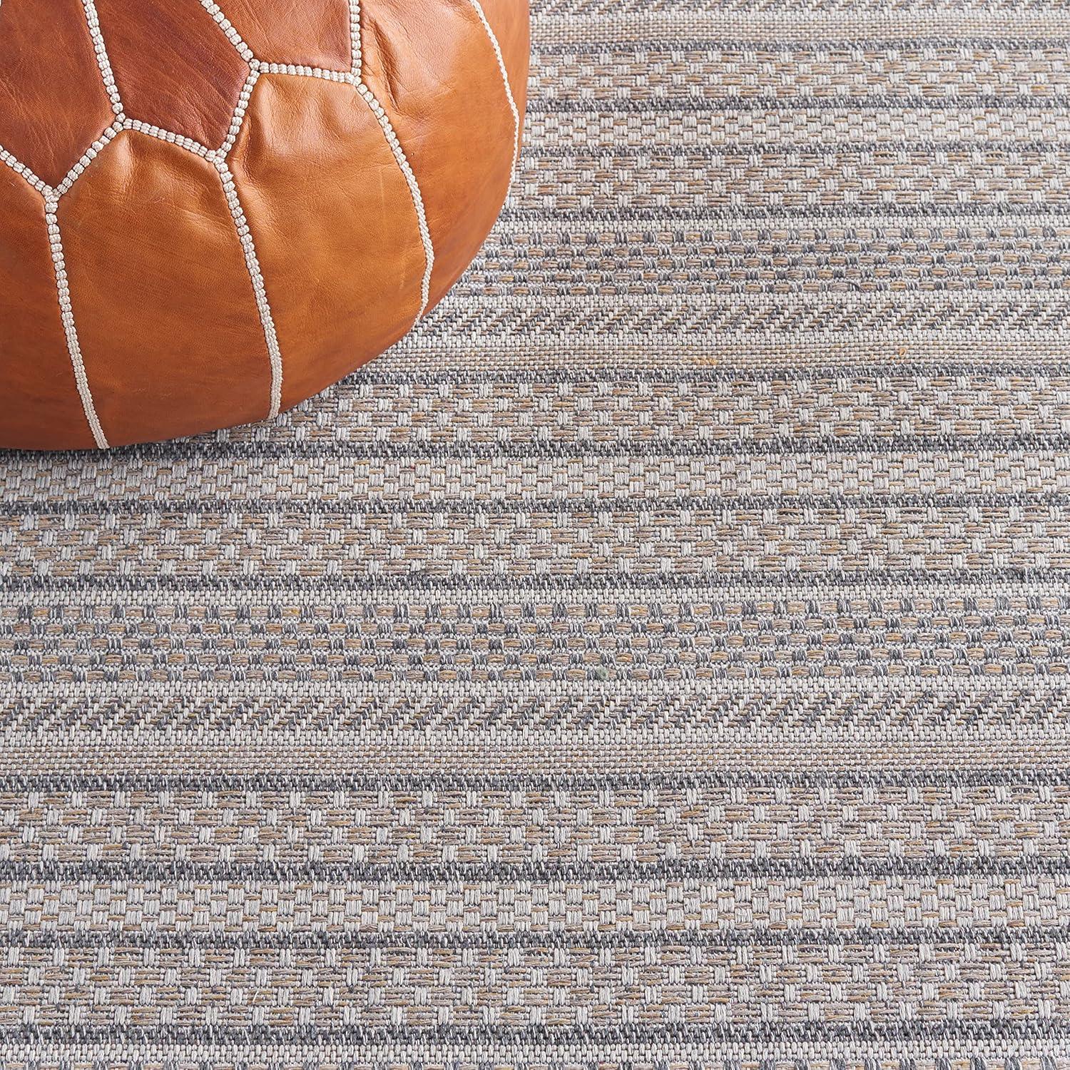 imageMartha Stewart x SAFAVIEH Area Rug Collection 8 x 10 Taupe amp Beige Cotton Ideal for Living Room Bedroom Office Dining Space MSR412EGreyTaupe