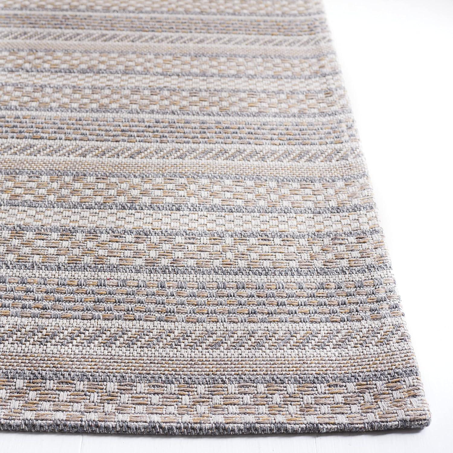 imageMartha Stewart x SAFAVIEH Area Rug Collection 8 x 10 Taupe amp Beige Cotton Ideal for Living Room Bedroom Office Dining Space MSR412EGreyTaupe
