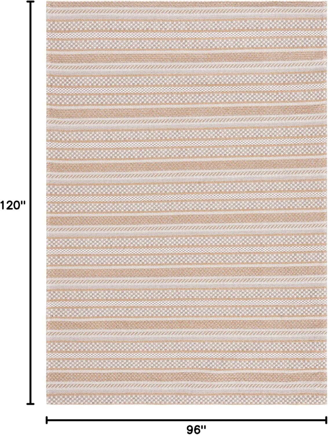 imageMartha Stewart x SAFAVIEH Area Rug Collection 8 x 10 Taupe amp Beige Cotton Ideal for Living Room Bedroom Office Dining Space MSR412ETaupeBeige