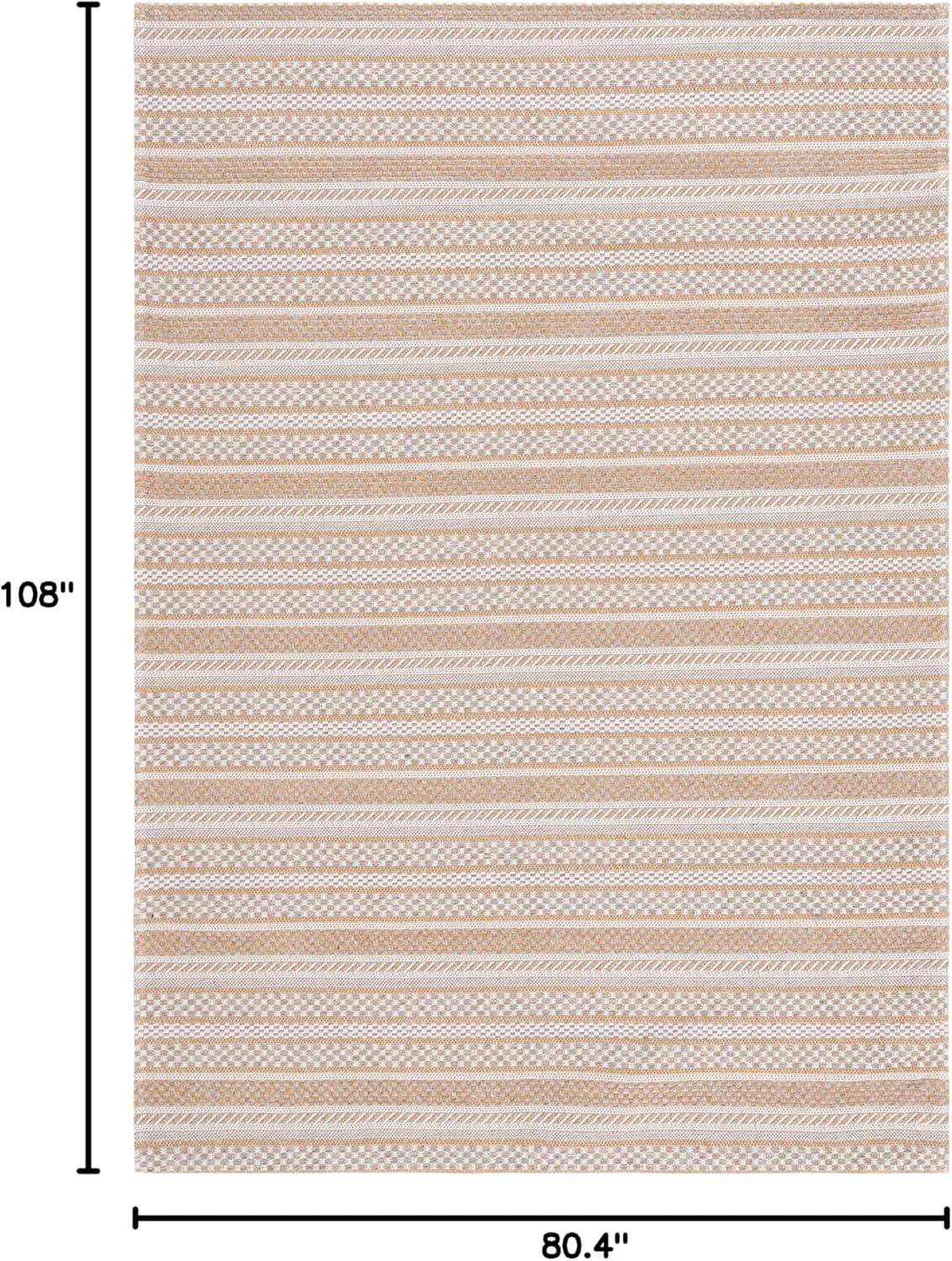imageMartha Stewart x SAFAVIEH Area Rug Collection 8 x 10 Taupe amp Beige Cotton Ideal for Living Room Bedroom Office Dining Space MSR412ETaupeBeige