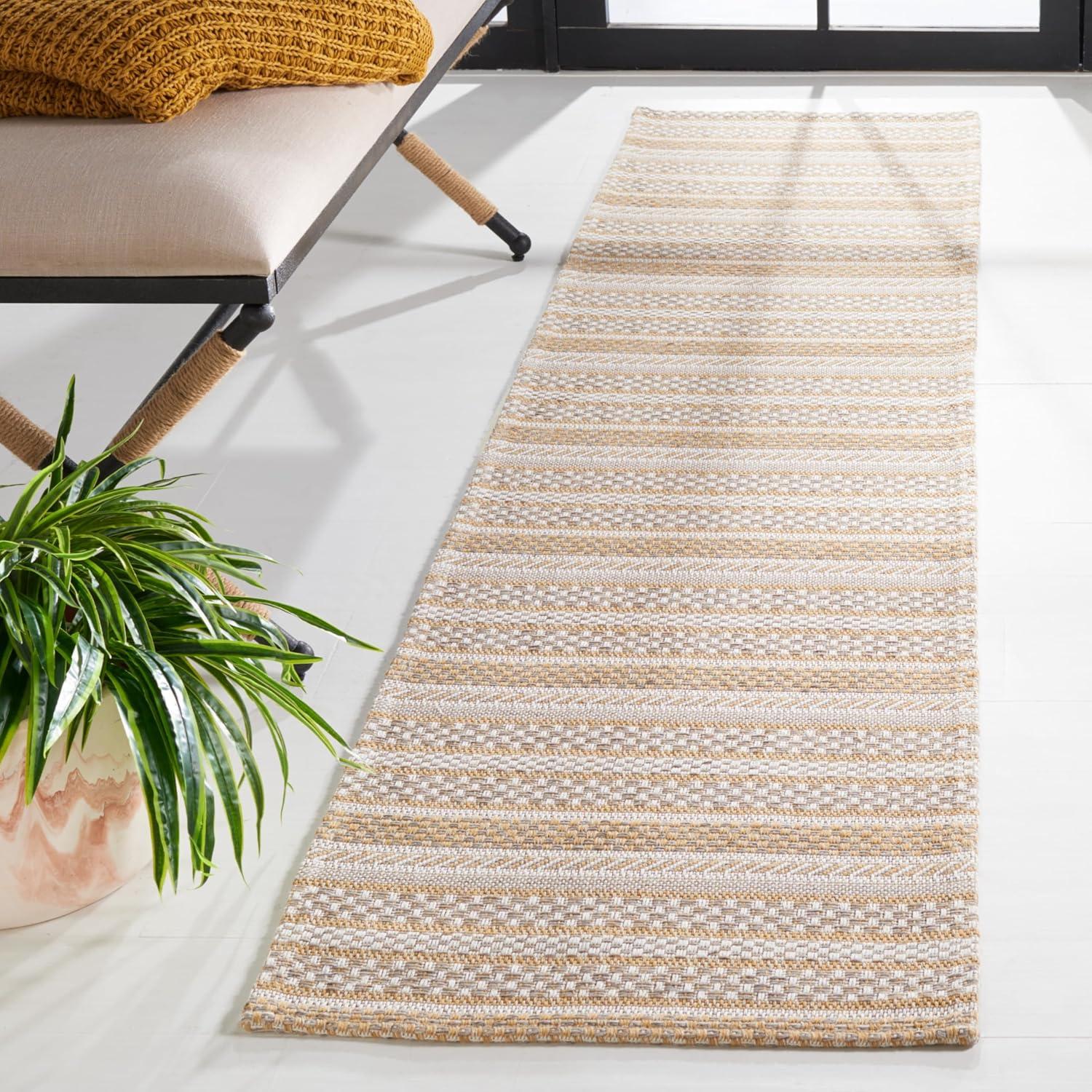 imageMartha Stewart x SAFAVIEH Area Rug Collection 8 x 10 Taupe amp Beige Cotton Ideal for Living Room Bedroom Office Dining Space MSR412ETaupeBeige