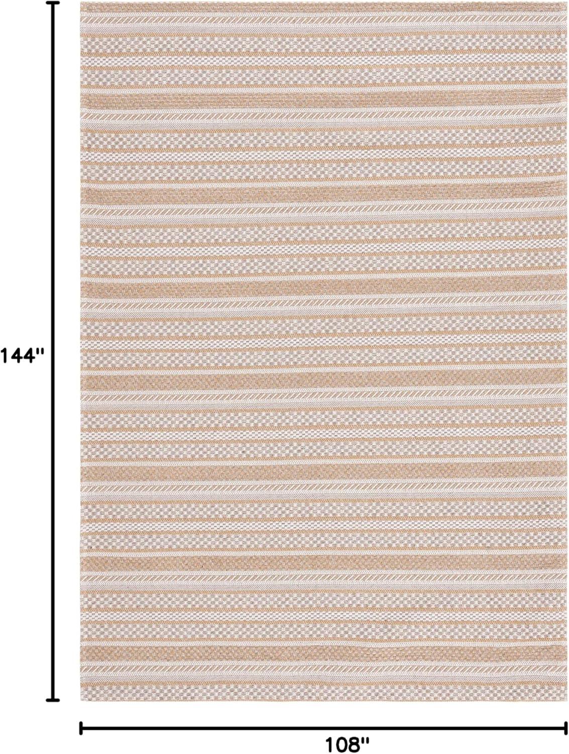 imageMartha Stewart x SAFAVIEH Area Rug Collection 8 x 10 Taupe amp Beige Cotton Ideal for Living Room Bedroom Office Dining Space MSR412ETaupeBeige