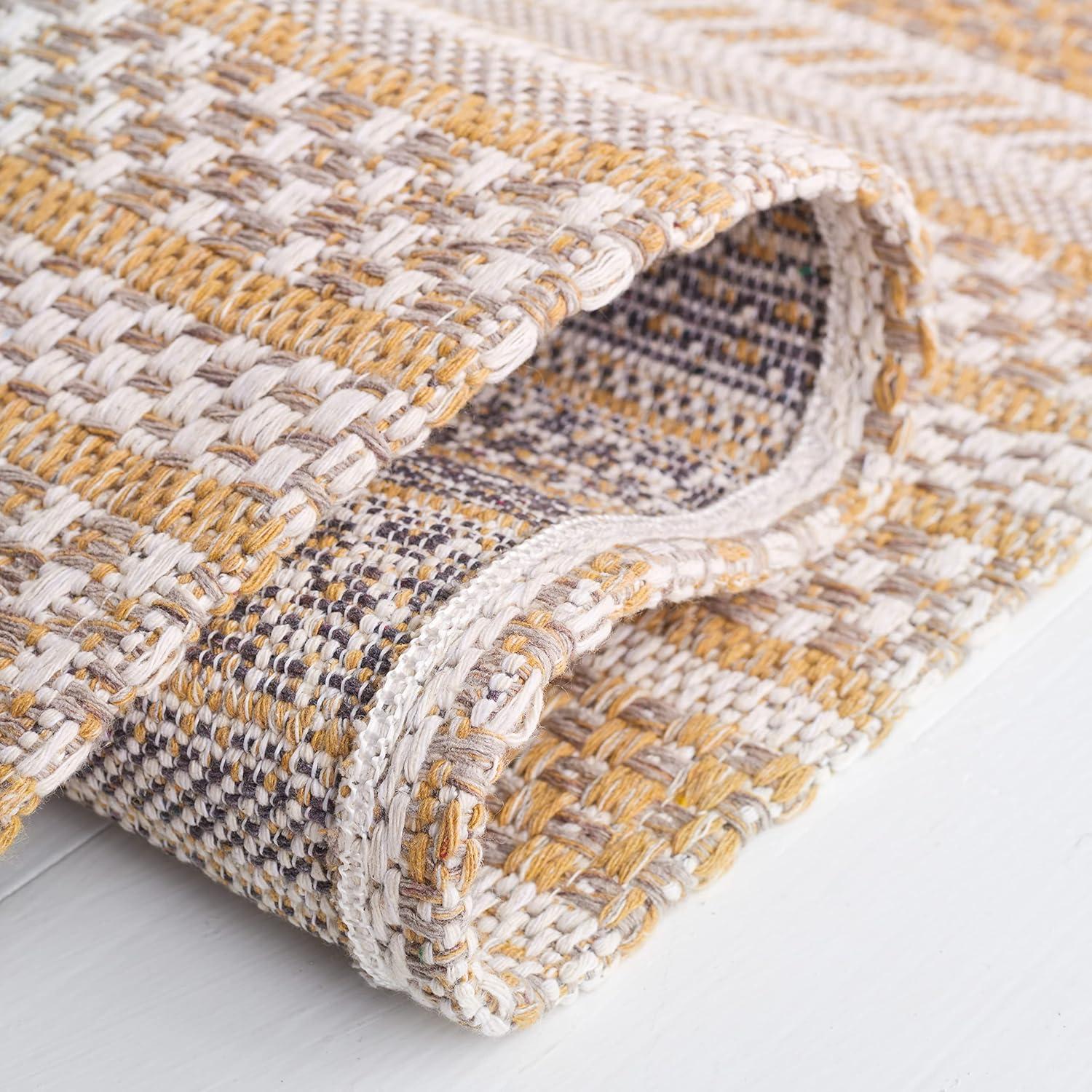 imageMartha Stewart x SAFAVIEH Area Rug Collection 8 x 10 Taupe amp Beige Cotton Ideal for Living Room Bedroom Office Dining Space MSR412ETaupeBeige