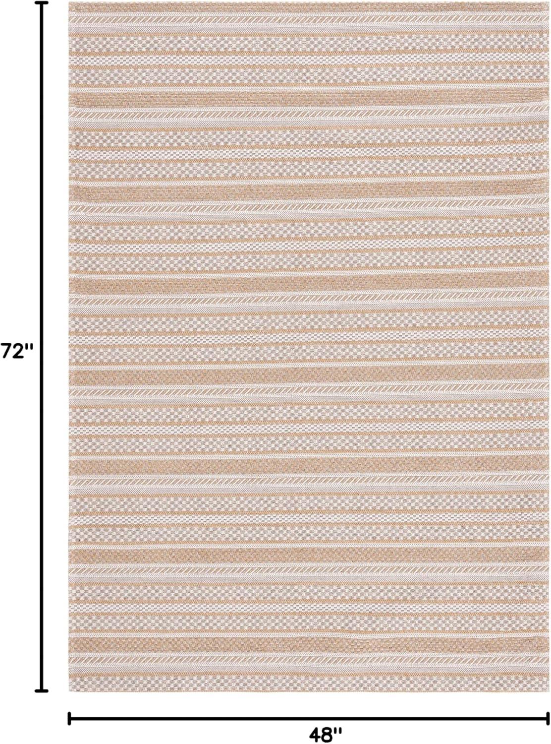 imageMartha Stewart x SAFAVIEH Area Rug Collection 8 x 10 Taupe amp Beige Cotton Ideal for Living Room Bedroom Office Dining Space MSR412ETaupeBeige