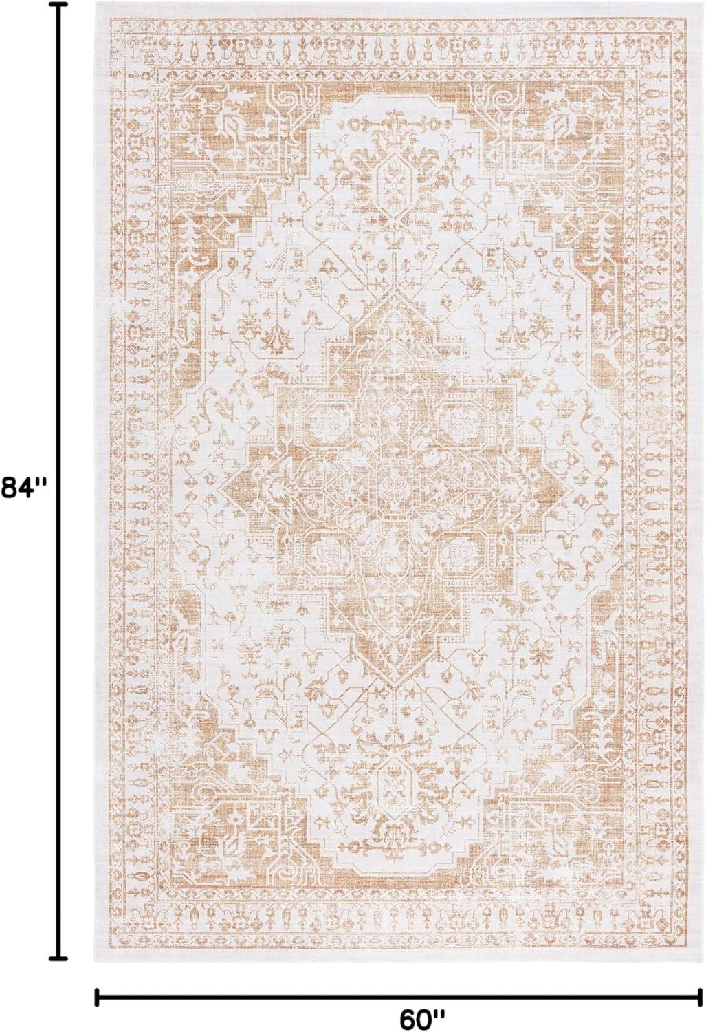 imageMartha Stewart x SAFAVIEH Machine Washable Area Rug Collection 5 x 8 Beige amp Gold Slip Resistant amp Easy Cleaning Ideal for Ideal for Living Room Bedroom Dining Space MSRW127BBeigeGold