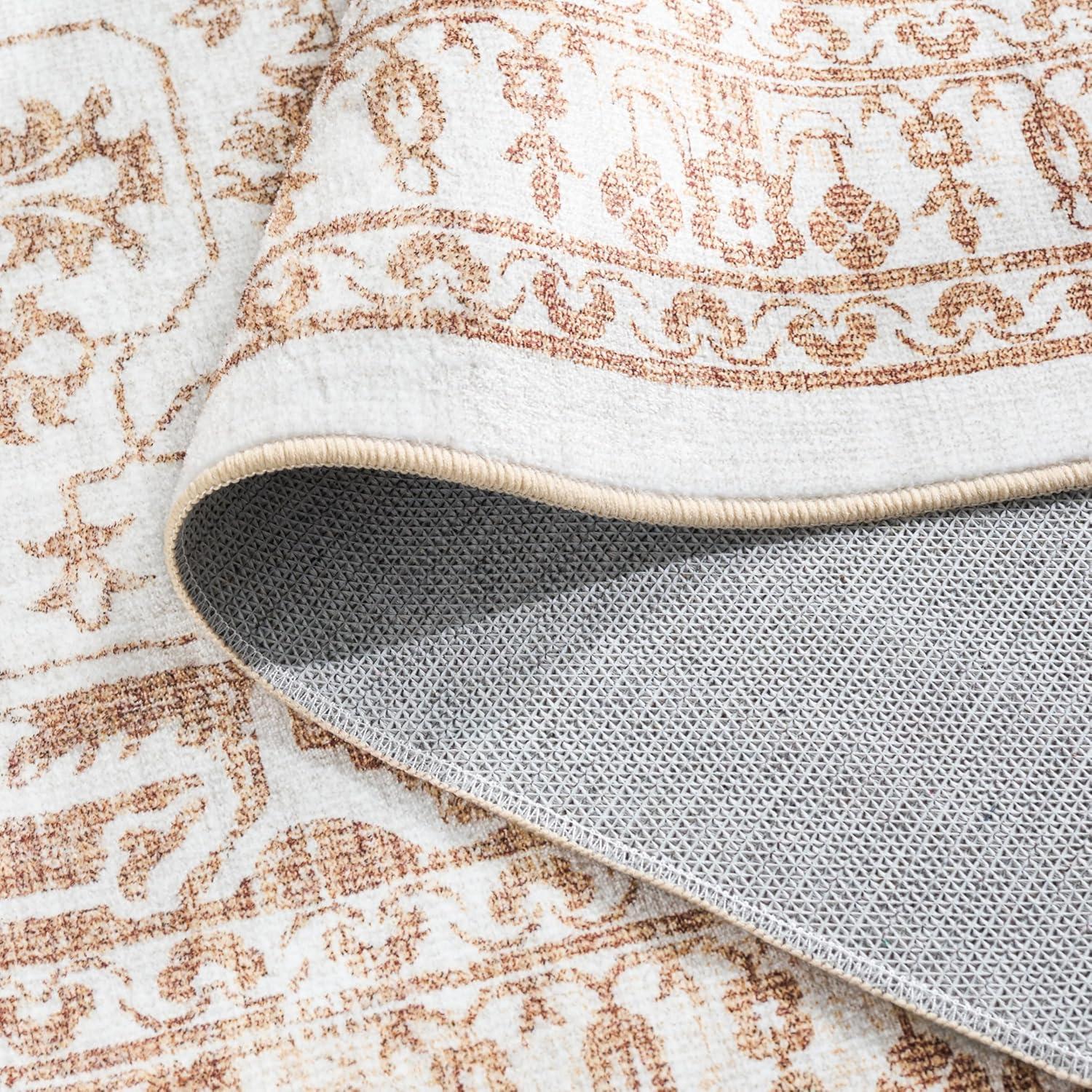 imageMartha Stewart x SAFAVIEH Machine Washable Area Rug Collection 5 x 8 Beige amp Gold Slip Resistant amp Easy Cleaning Ideal for Ideal for Living Room Bedroom Dining Space MSRW127BBeigeGold
