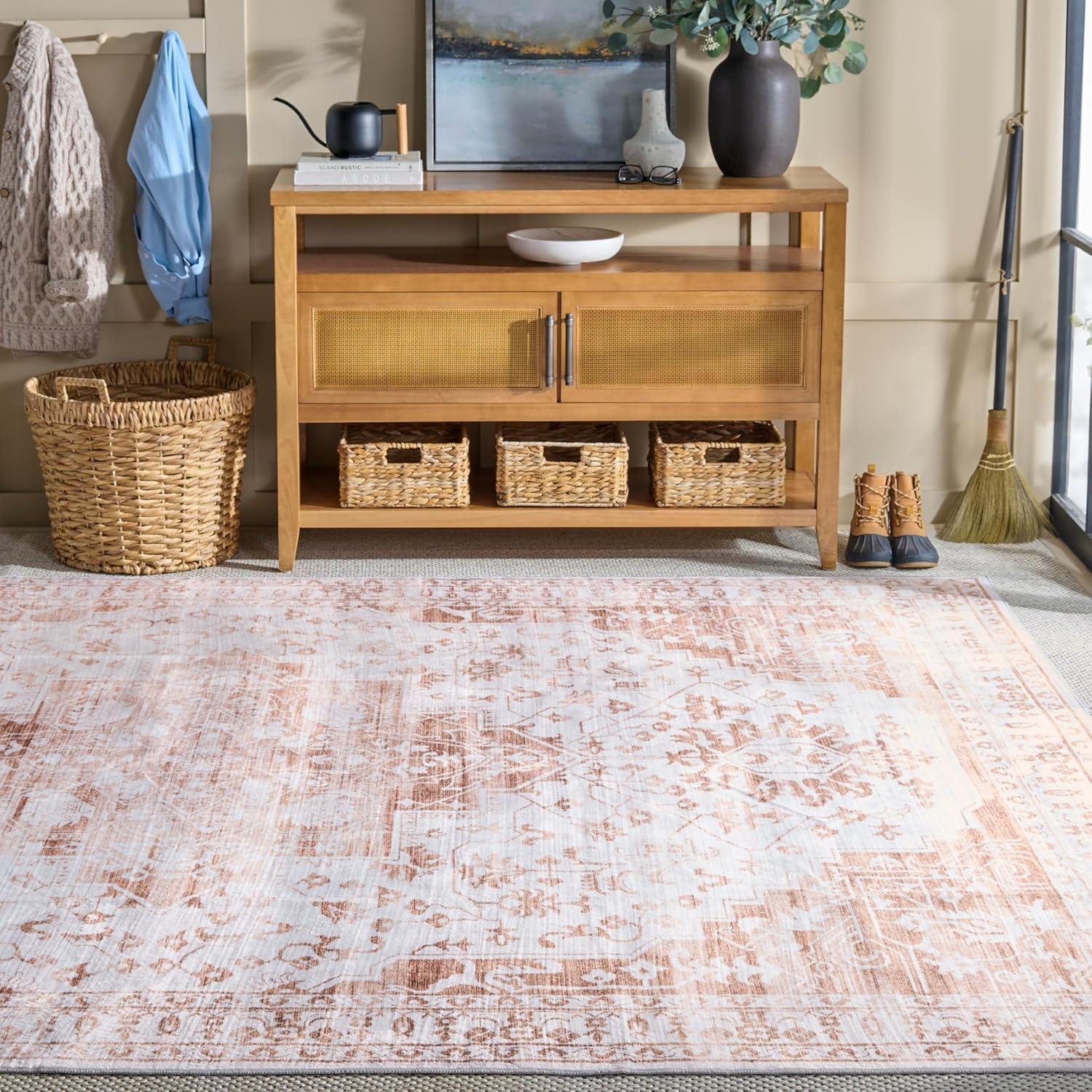 imageMartha Stewart x SAFAVIEH Machine Washable Area Rug Collection 5 x 8 Beige amp Gold Slip Resistant amp Easy Cleaning Ideal for Ideal for Living Room Bedroom Dining Space MSRW127BBeigeGold