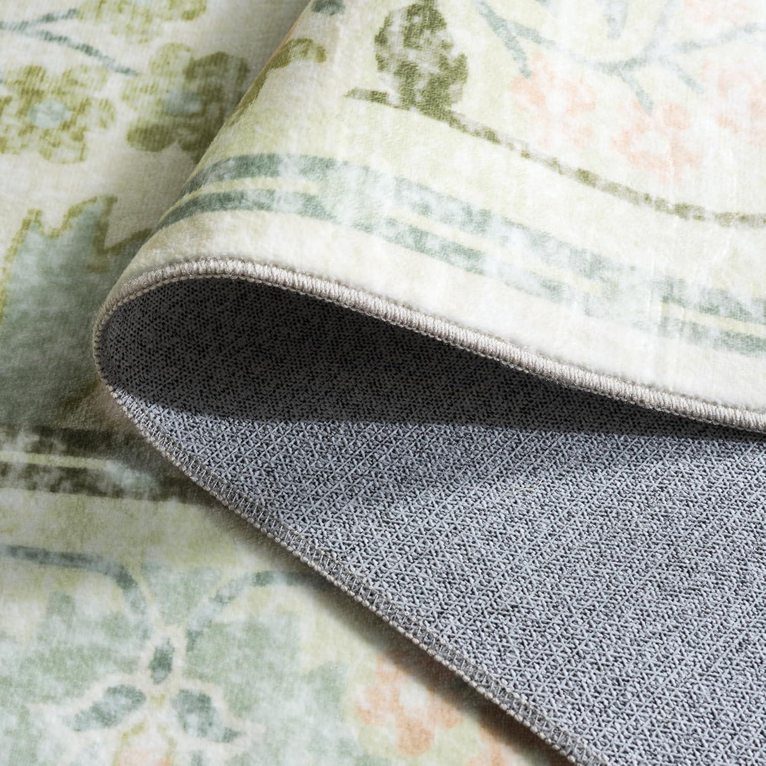 imageMartha Stewart x SAFAVIEH Machine Washable Area Rug Collection 5 x 8 Beige amp Green Slip Resistant amp Easy Cleaning Ideal for Ideal for Living Room Bedroom Dining Space MSRW181B