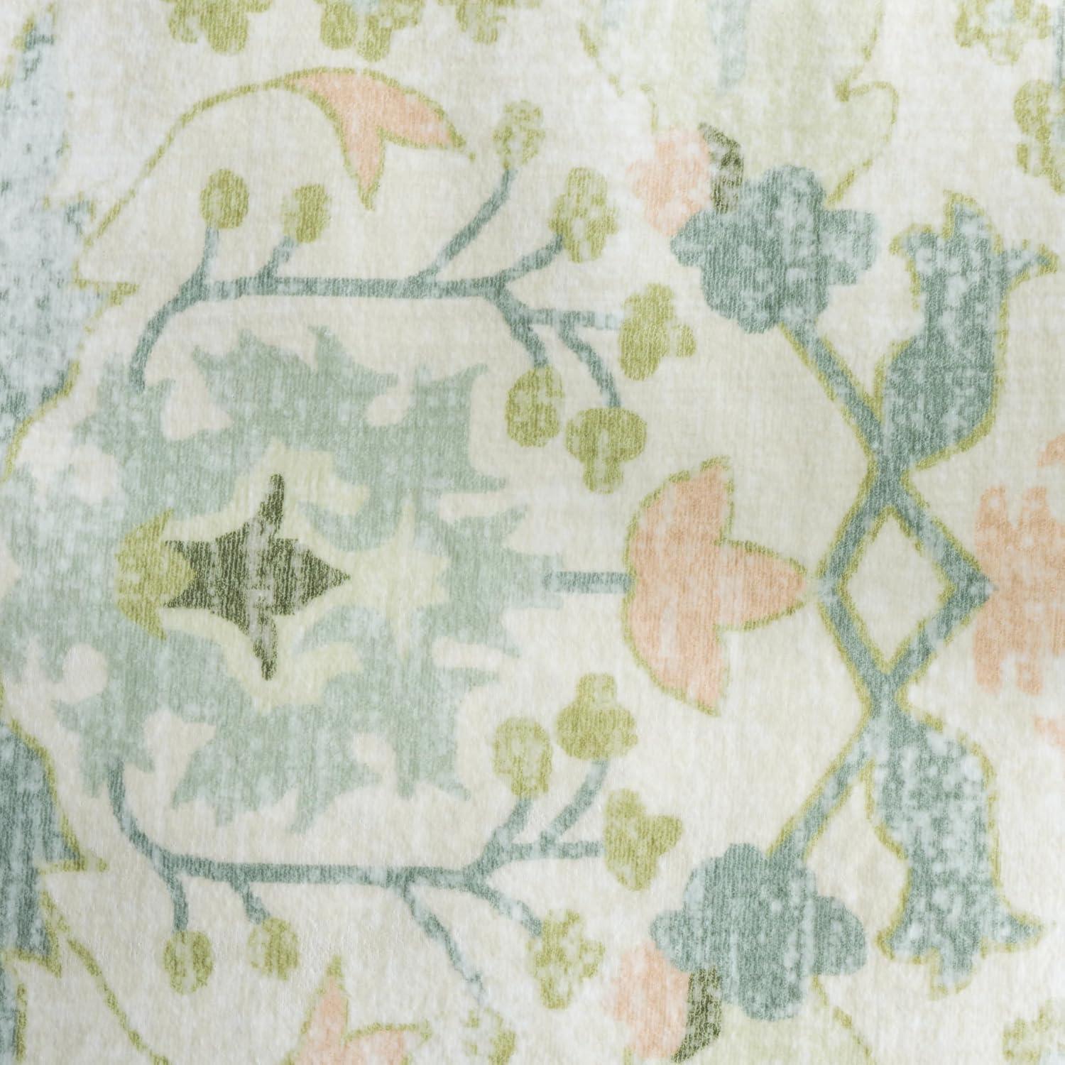 imageMartha Stewart x SAFAVIEH Machine Washable Area Rug Collection 5 x 8 Beige amp Green Slip Resistant amp Easy Cleaning Ideal for Ideal for Living Room Bedroom Dining Space MSRW181B
