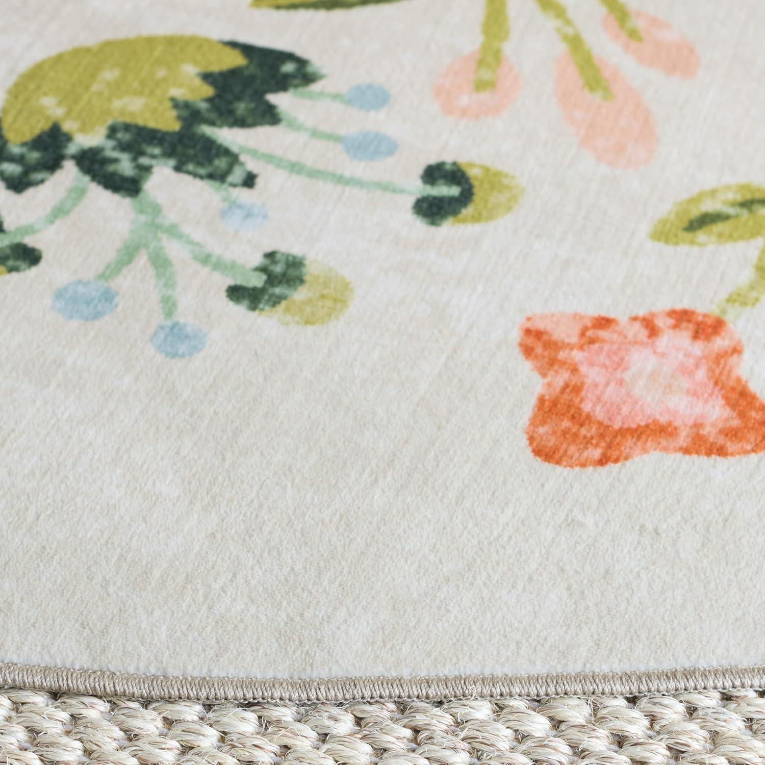 imageMartha Stewart x SAFAVIEH Machine Washable Area Rug Collection 5 x 8 Beige amp Red Slip Resistant amp Easy Cleaning Ideal for Ideal for Living Room Bedroom Dining Space MSRW186BBeigeRed