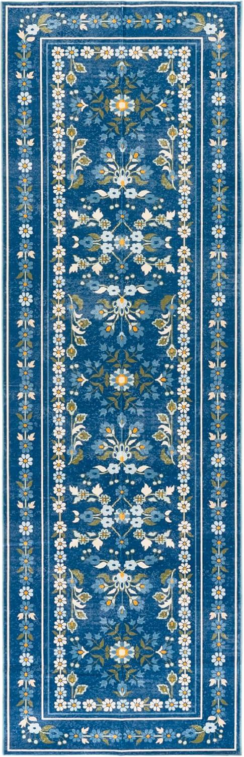 imageMartha Stewart x SAFAVIEH Machine Washable Area Rug Collection 5 x 8 Dark Blue amp Beige Slip Resistant amp Easy Cleaning Ideal for Ideal for Living Room Bedroom Dining Space MSRW179MDark BlueBeige