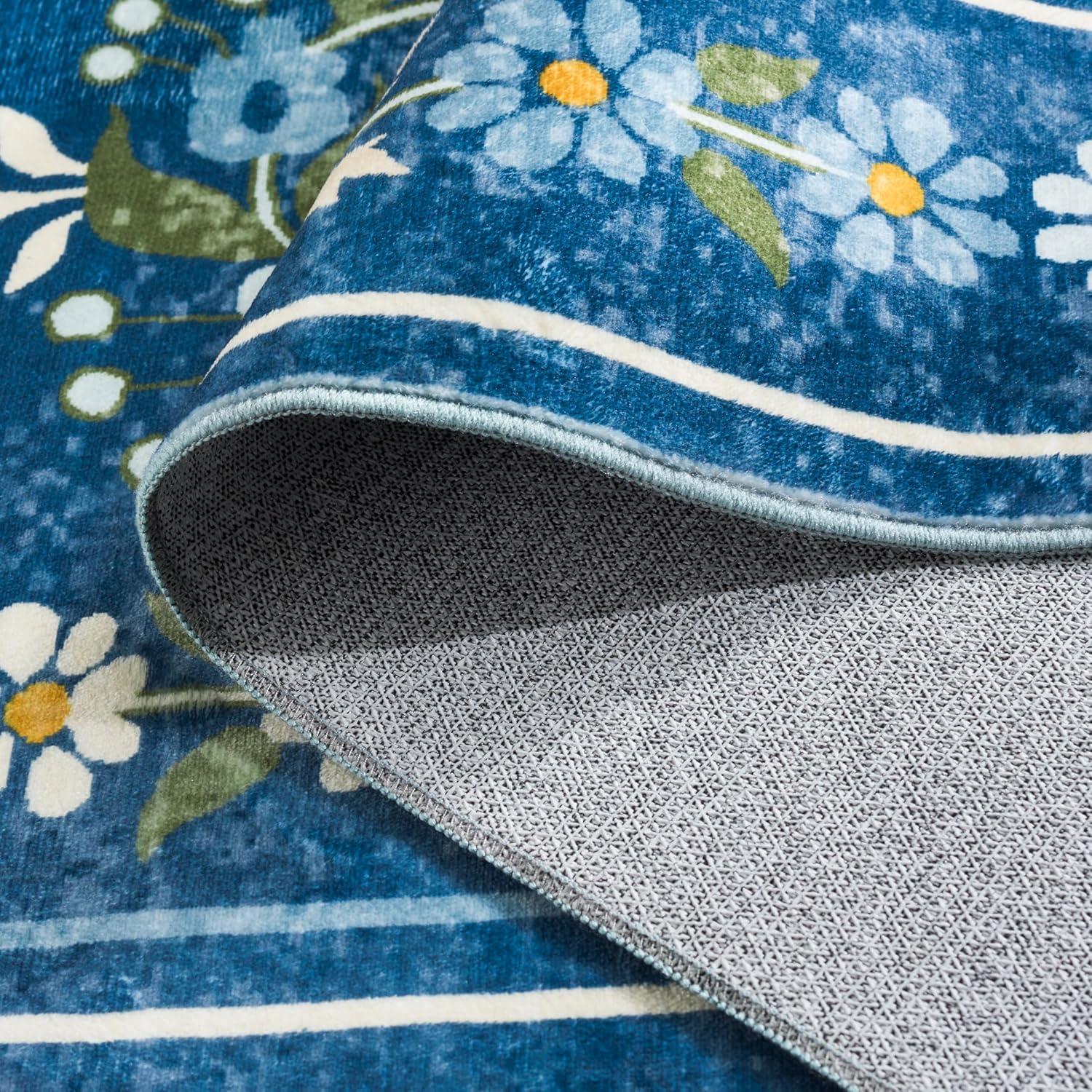 imageMartha Stewart x SAFAVIEH Machine Washable Area Rug Collection 5 x 8 Dark Blue amp Beige Slip Resistant amp Easy Cleaning Ideal for Ideal for Living Room Bedroom Dining Space MSRW179MDark BlueBeige