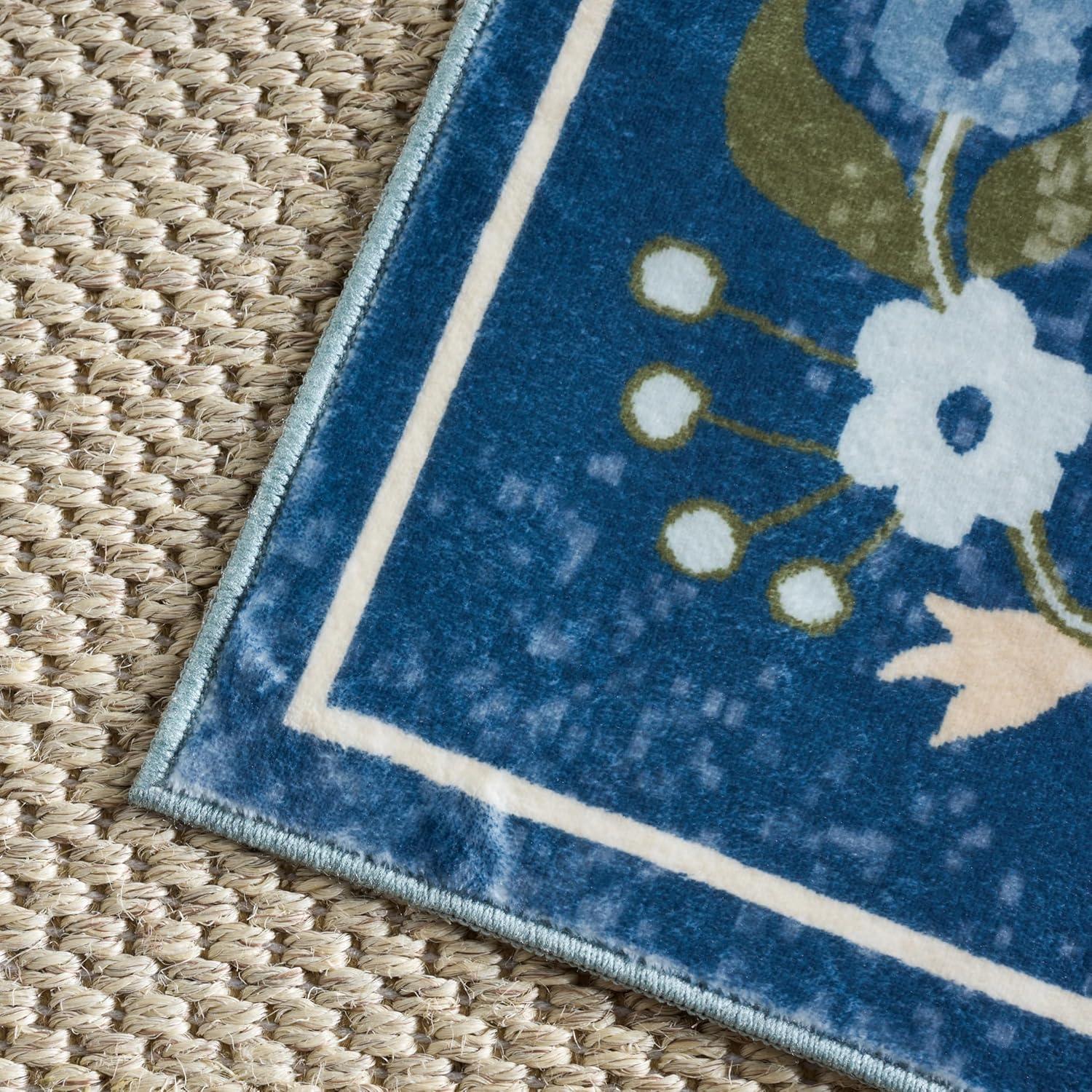 imageMartha Stewart x SAFAVIEH Machine Washable Area Rug Collection 5 x 8 Dark Blue amp Beige Slip Resistant amp Easy Cleaning Ideal for Ideal for Living Room Bedroom Dining Space MSRW179MDark BlueBeige