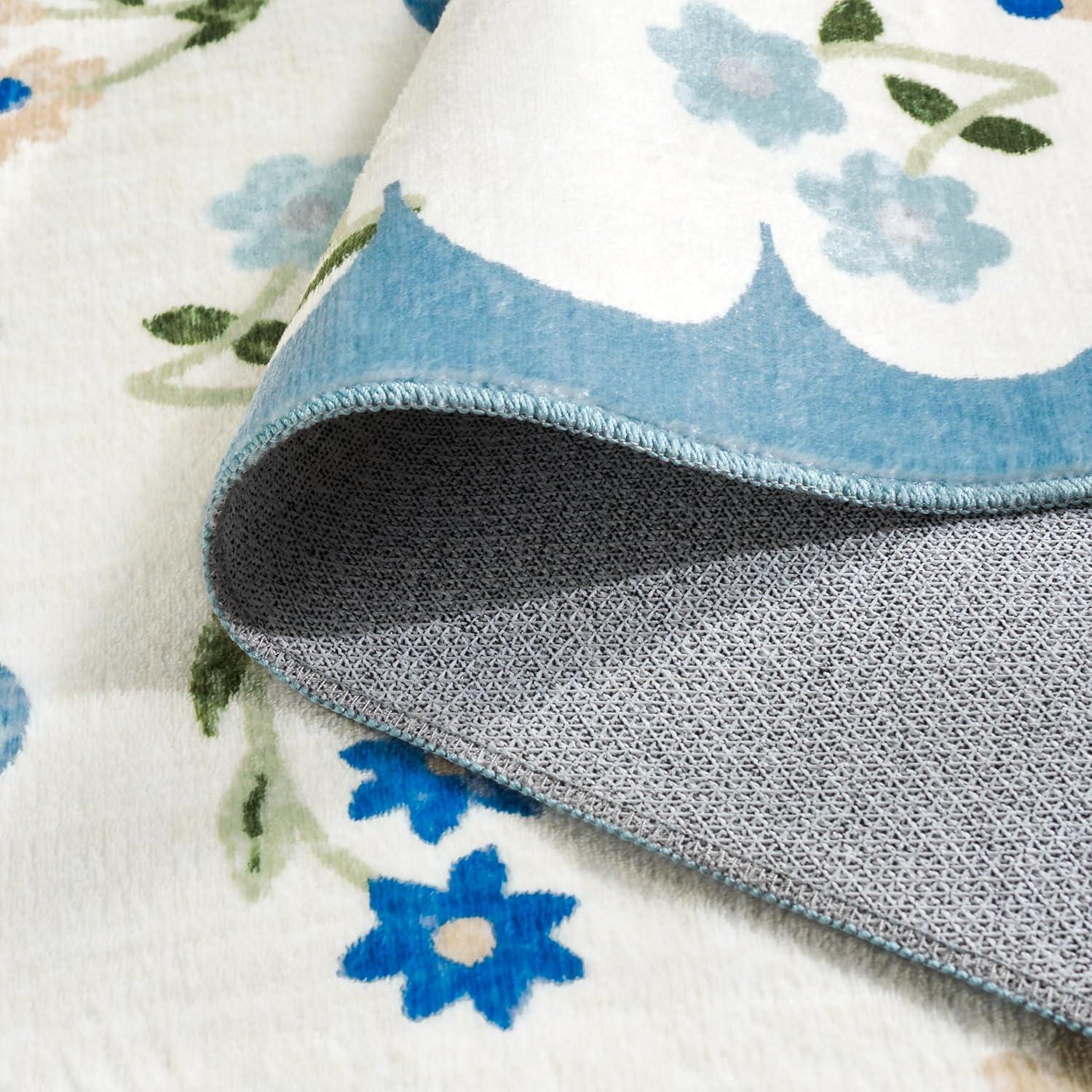 imageMartha Stewart x SAFAVIEH Machine Washable Area Rug Collection 5 x 8 Ivory amp Light Blue Slip Resistant amp Easy Cleaning Ideal for Ideal for Living Room Bedroom Dining Space MSRW198AIvoryLight Blue