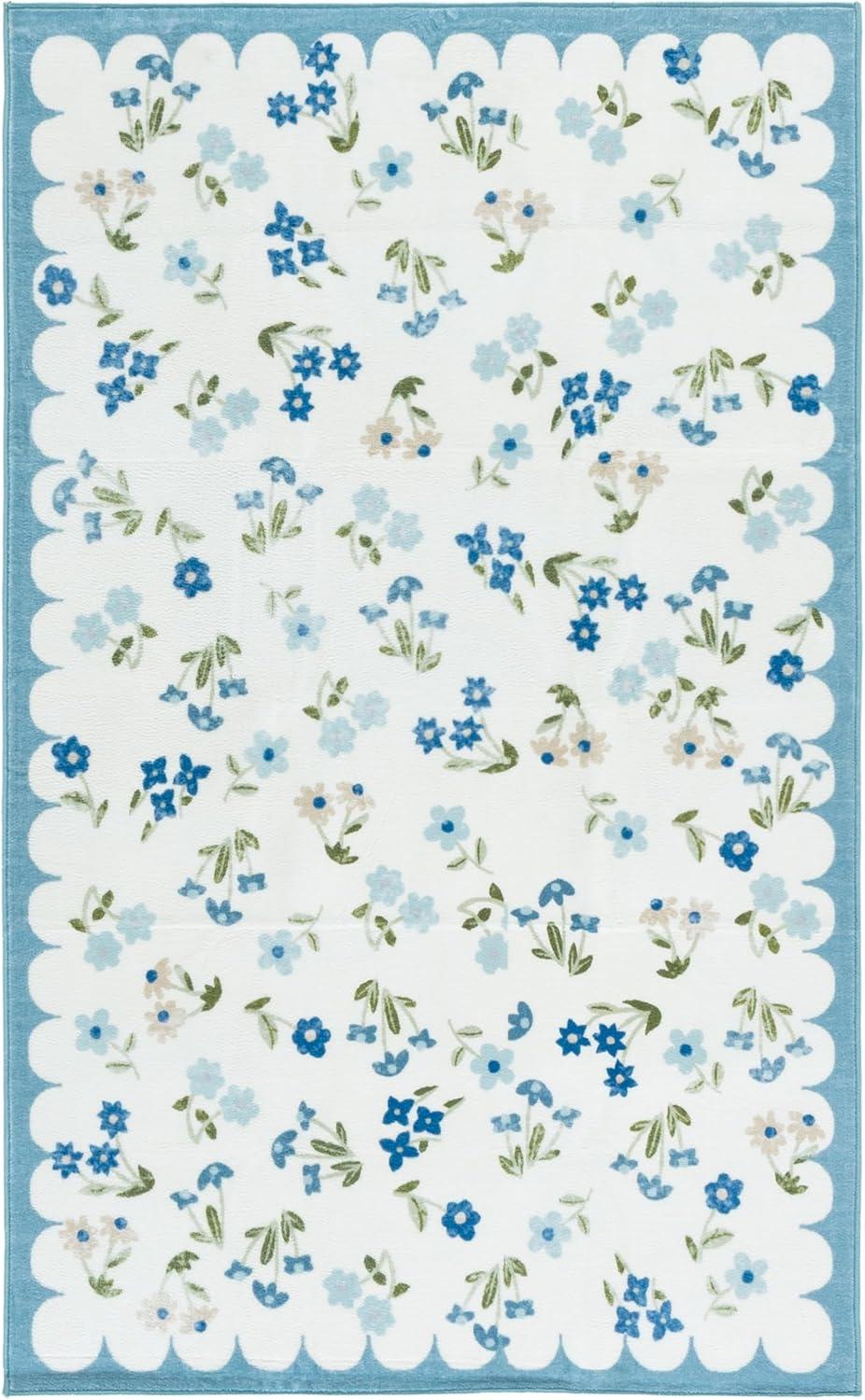 imageMartha Stewart x SAFAVIEH Machine Washable Area Rug Collection 5 x 8 Ivory amp Light Blue Slip Resistant amp Easy Cleaning Ideal for Ideal for Living Room Bedroom Dining Space MSRW198AIvoryLight Blue