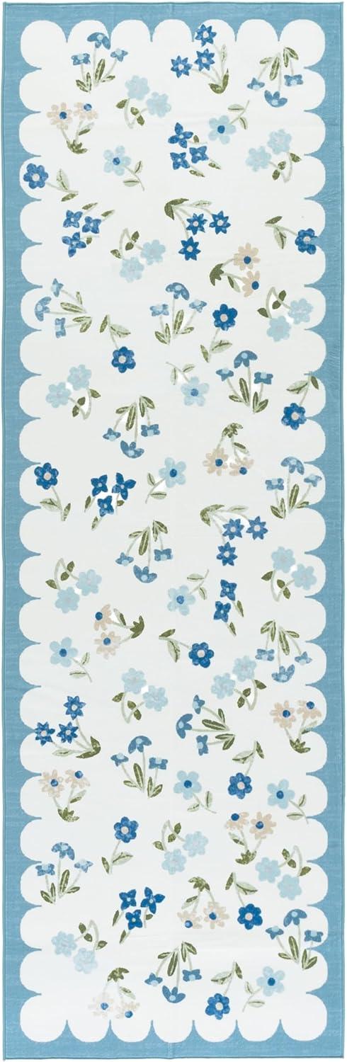 imageMartha Stewart x SAFAVIEH Machine Washable Area Rug Collection 5 x 8 Ivory amp Light Blue Slip Resistant amp Easy Cleaning Ideal for Ideal for Living Room Bedroom Dining Space MSRW198AIvoryLight Blue
