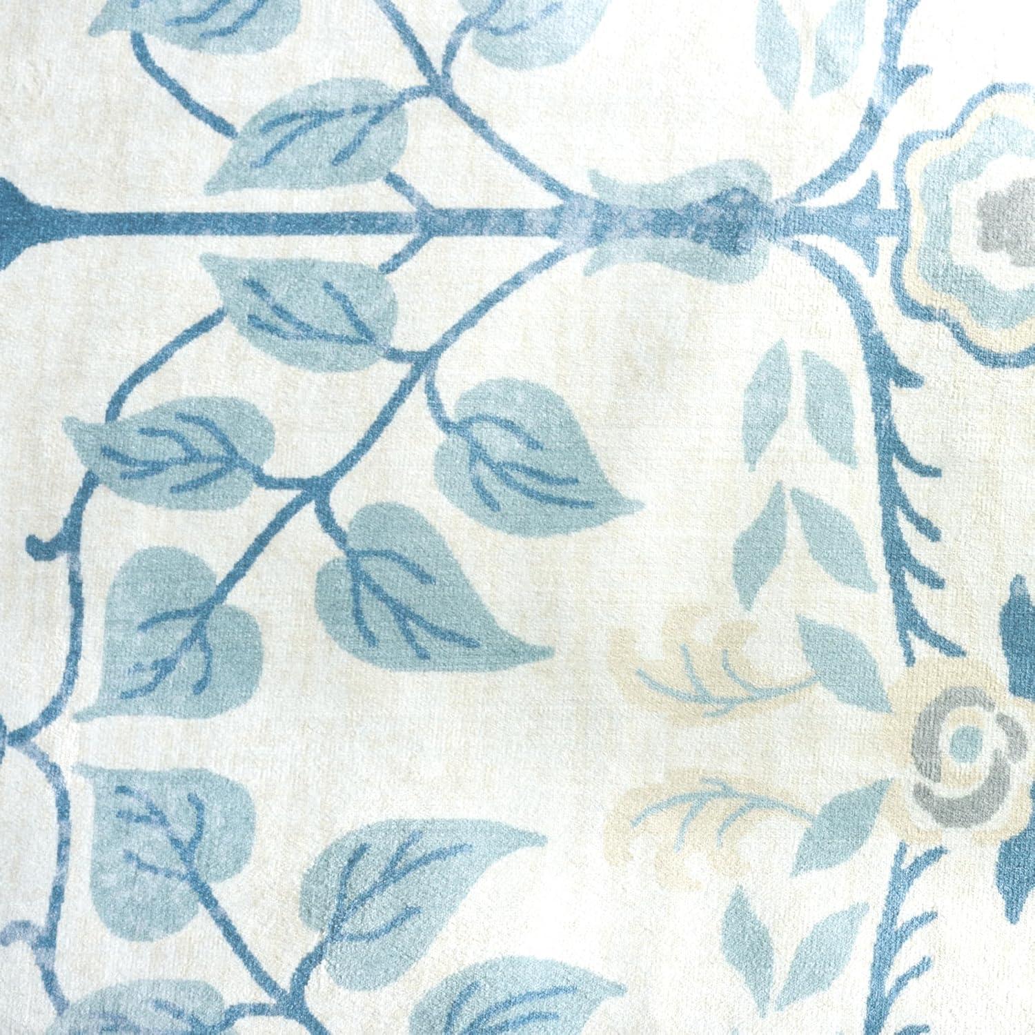imageMartha Stewart x SAFAVIEH Machine Washable Area Rug Collection 5 x 8 Ivory amp Light Blue Slip Resistant amp Easy Cleaning Ideal for Ideal for Living Room Bedroom Dining Space MSRW182AIvoryLight Blue