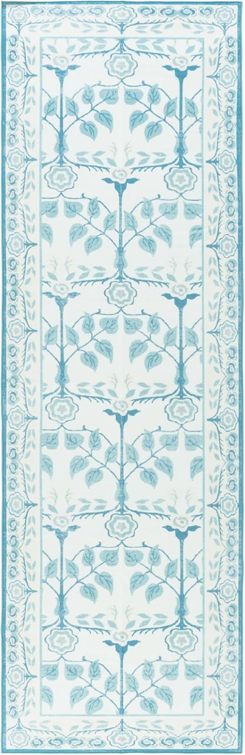 imageMartha Stewart x SAFAVIEH Machine Washable Area Rug Collection 5 x 8 Ivory amp Light Blue Slip Resistant amp Easy Cleaning Ideal for Ideal for Living Room Bedroom Dining Space MSRW182AIvoryLight Blue