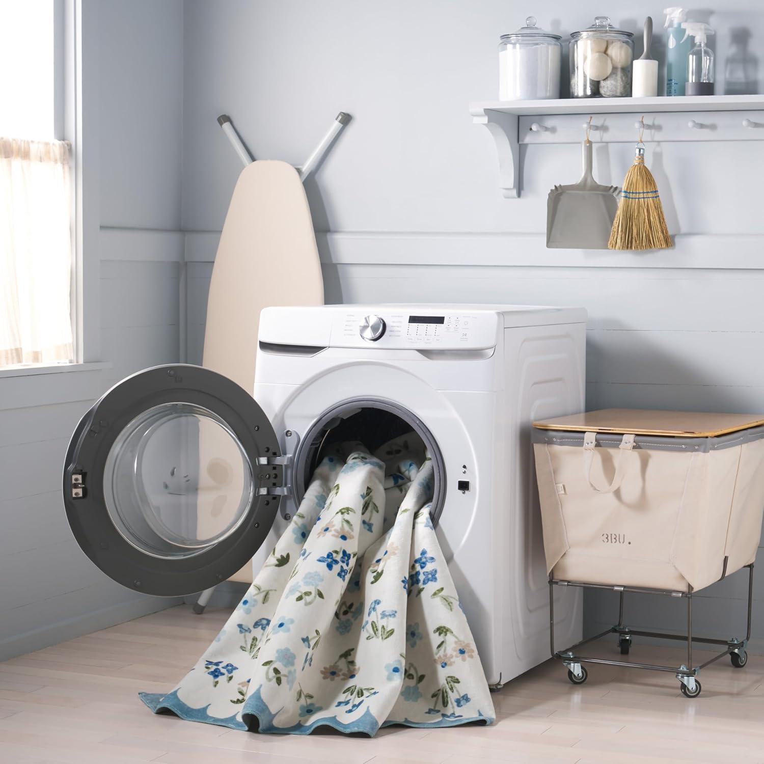 imageMartha Stewart x SAFAVIEH Machine Washable Area Rug Collection 5 x 8 Ivory amp Light Blue Slip Resistant amp Easy Cleaning Ideal for Ideal for Living Room Bedroom Dining Space MSRW198AIvoryLight Blue