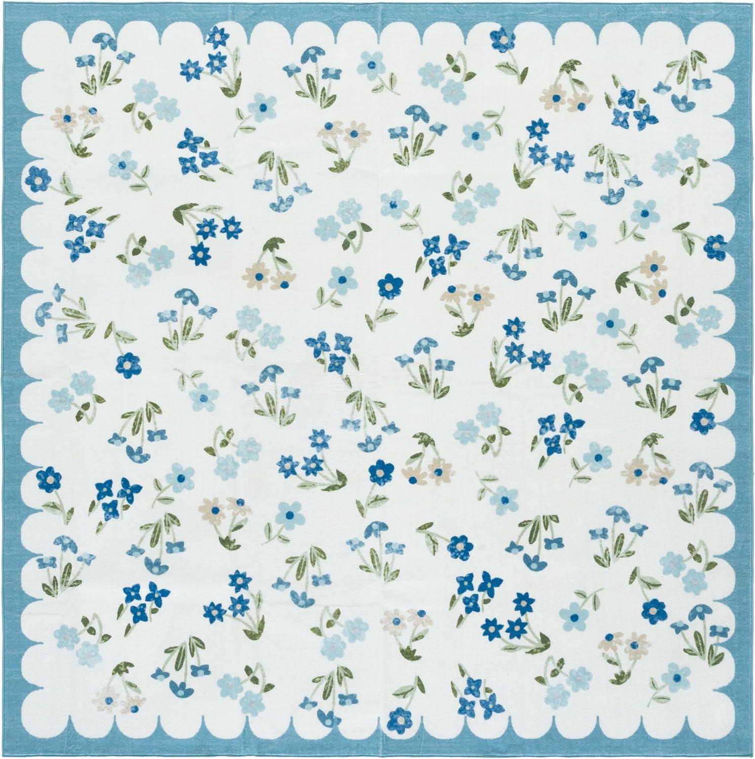 imageMartha Stewart x SAFAVIEH Machine Washable Area Rug Collection 5 x 8 Ivory amp Light Blue Slip Resistant amp Easy Cleaning Ideal for Ideal for Living Room Bedroom Dining Space MSRW198AIvoryLight Blue