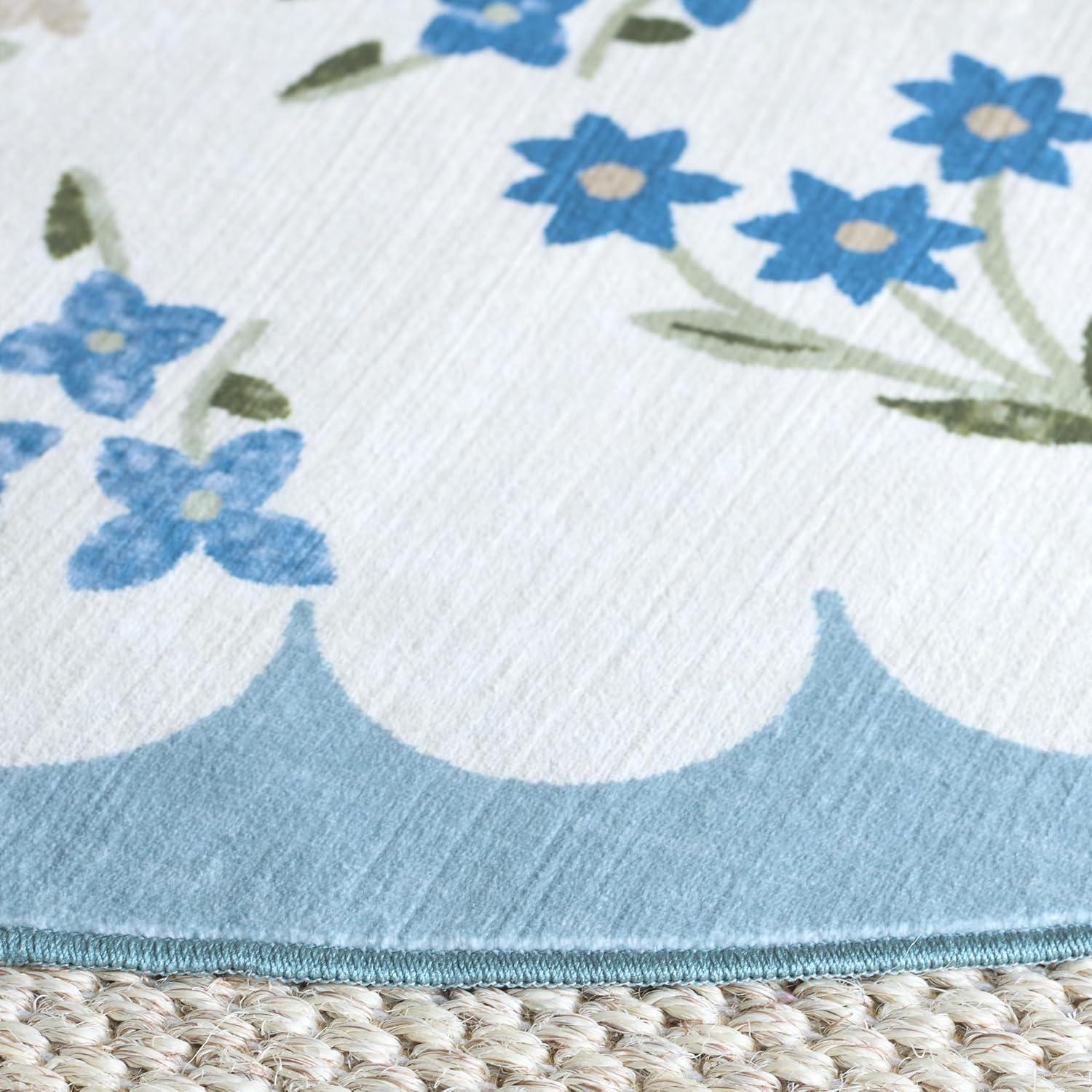 imageMartha Stewart x SAFAVIEH Machine Washable Area Rug Collection 5 x 8 Ivory amp Light Blue Slip Resistant amp Easy Cleaning Ideal for Ideal for Living Room Bedroom Dining Space MSRW198AIvoryLight Blue