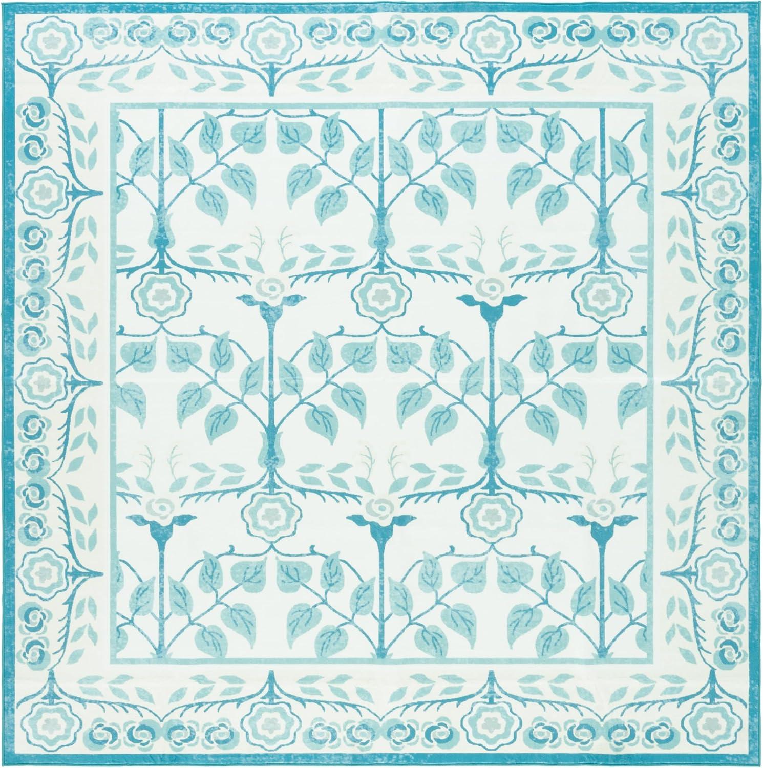 imageMartha Stewart x SAFAVIEH Machine Washable Area Rug Collection 5 x 8 Ivory amp Light Blue Slip Resistant amp Easy Cleaning Ideal for Ideal for Living Room Bedroom Dining Space MSRW182AIvoryLight Blue