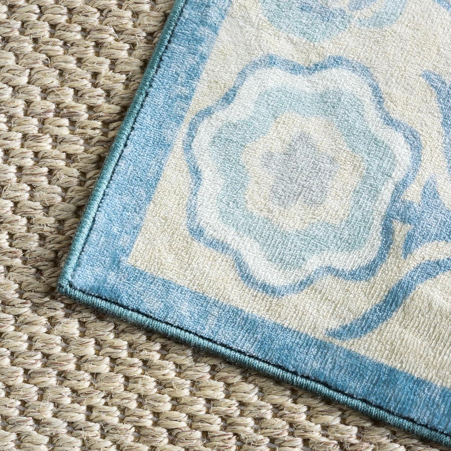 imageMartha Stewart x SAFAVIEH Machine Washable Area Rug Collection 5 x 8 Ivory amp Light Blue Slip Resistant amp Easy Cleaning Ideal for Ideal for Living Room Bedroom Dining Space MSRW182AIvoryLight Blue