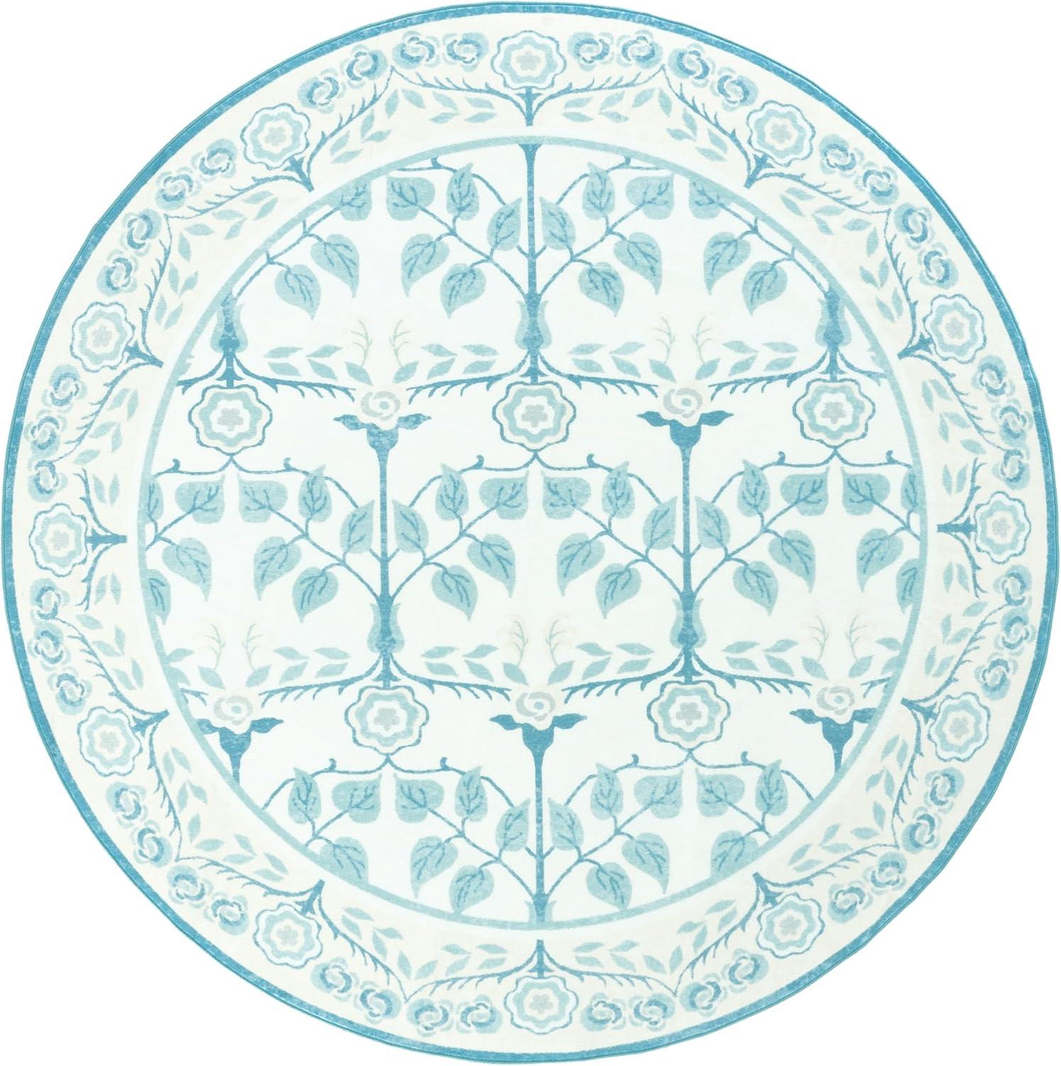 imageMartha Stewart x SAFAVIEH Machine Washable Area Rug Collection 5 x 8 Ivory amp Light Blue Slip Resistant amp Easy Cleaning Ideal for Ideal for Living Room Bedroom Dining Space MSRW182AIvoryLight Blue