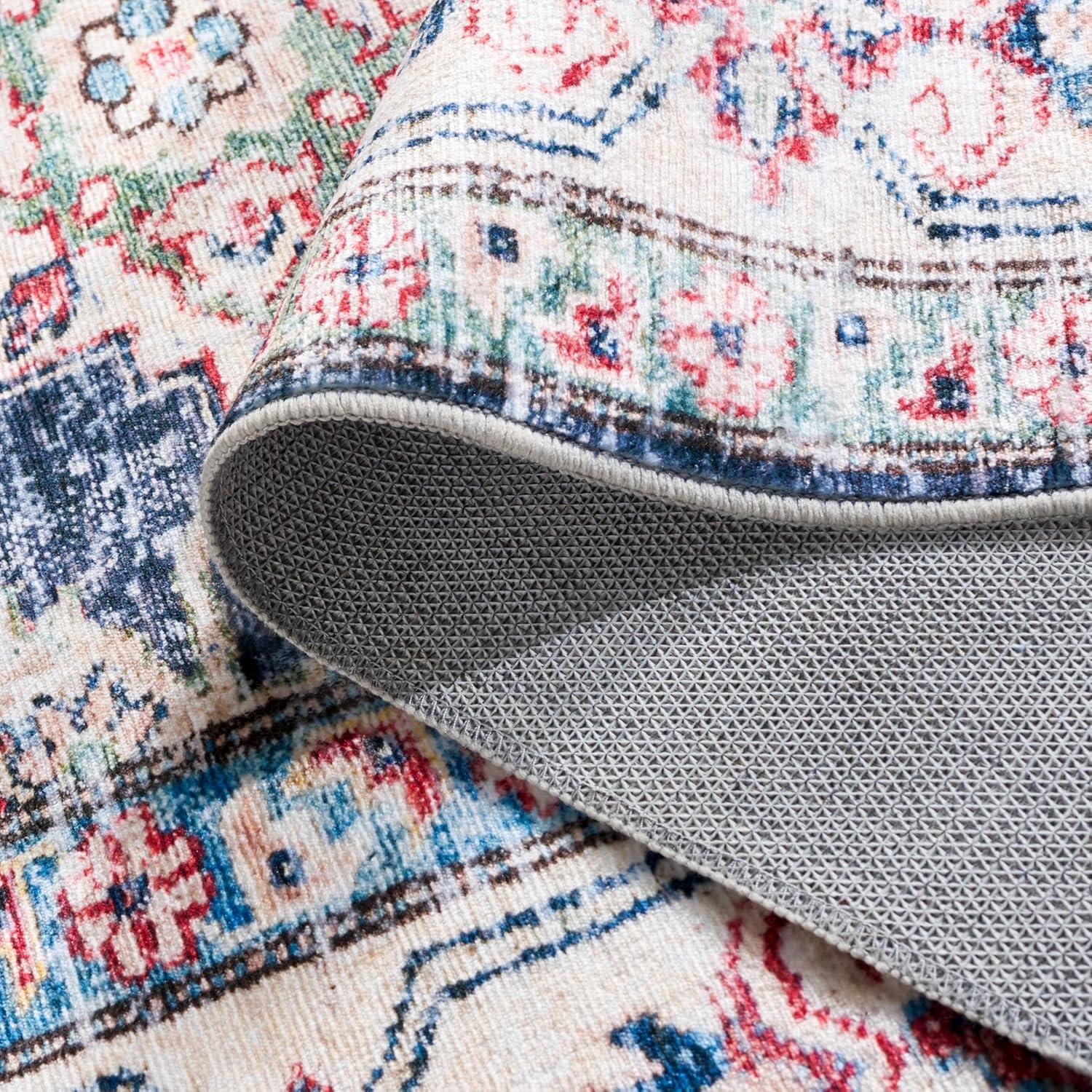 imageMartha Stewart x SAFAVIEH Machine Washable Area Rug Collection 5 x 8 Navy amp Beige Slip Resistant amp Easy Cleaning Ideal for Ideal for Living Room Bedroom Dining Space MSRW196NNavyBeige