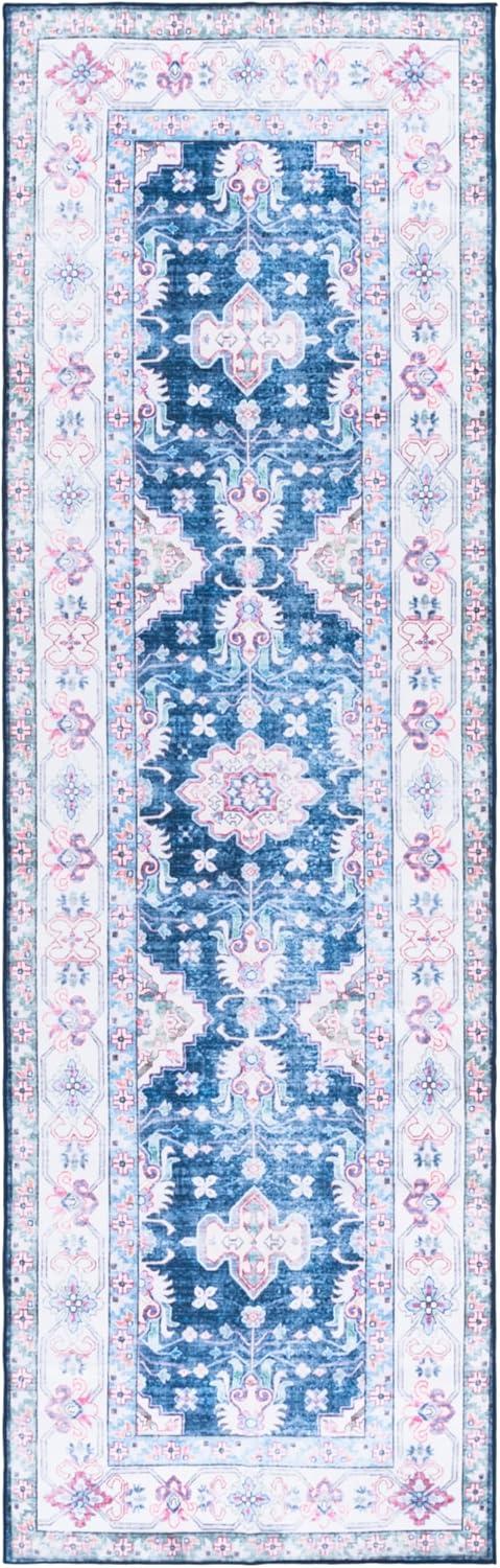 imageMartha Stewart x SAFAVIEH Machine Washable Area Rug Collection 5 x 8 Navy amp Beige Slip Resistant amp Easy Cleaning Ideal for Ideal for Living Room Bedroom Dining Space MSRW196NNavyBeige