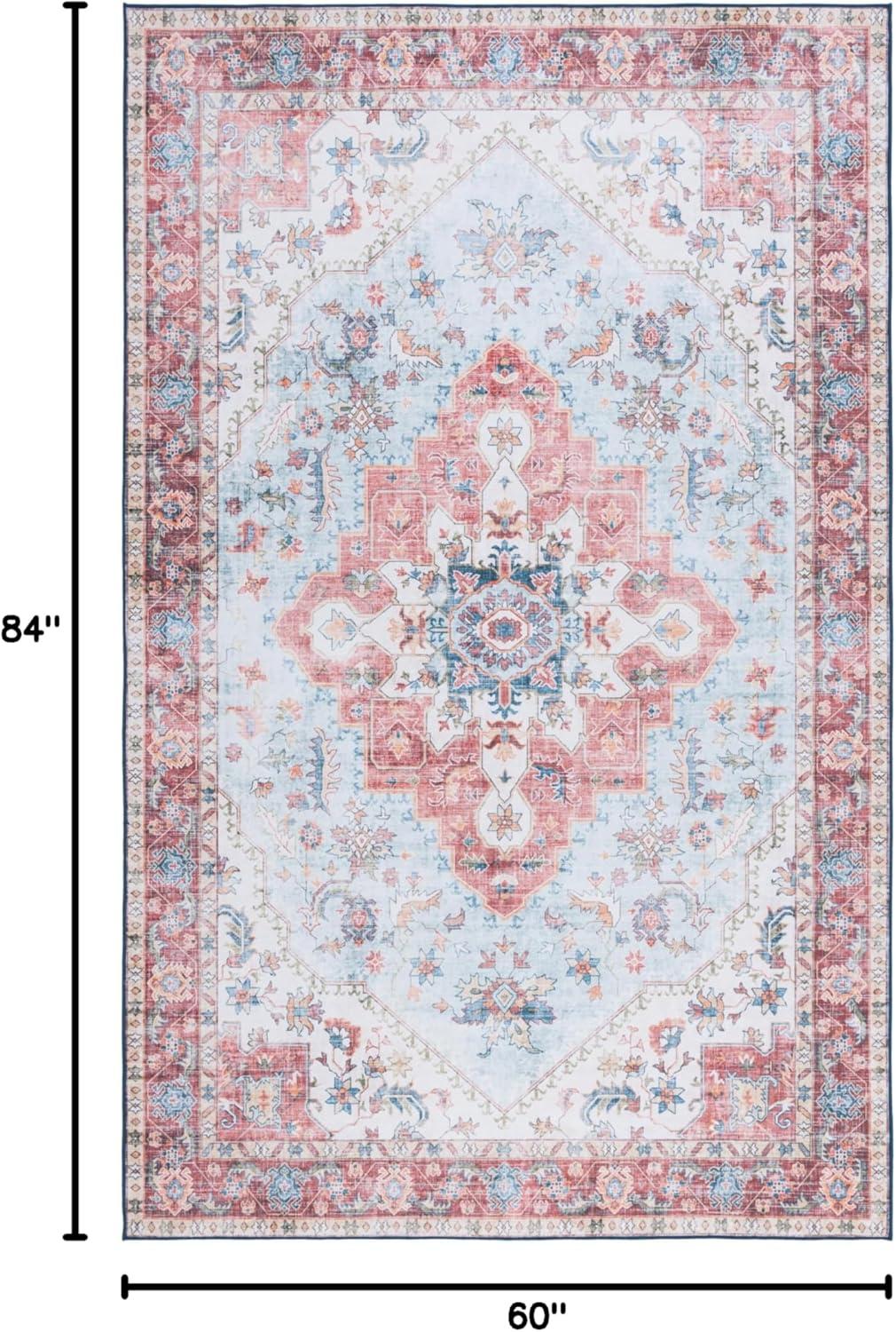imageMartha Stewart x SAFAVIEH Machine Washable Area Rug Collection 5 x 8 Red amp Blue Slip Resistant amp Easy Cleaning Ideal for Ideal for Living Room Bedroom Dining Space MSRW148MRedBlue