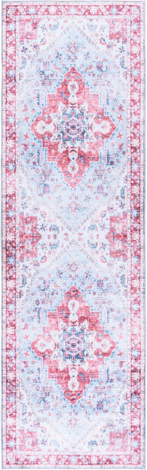 imageMartha Stewart x SAFAVIEH Machine Washable Area Rug Collection 5 x 8 Red amp Blue Slip Resistant amp Easy Cleaning Ideal for Ideal for Living Room Bedroom Dining Space MSRW148MRedBlue