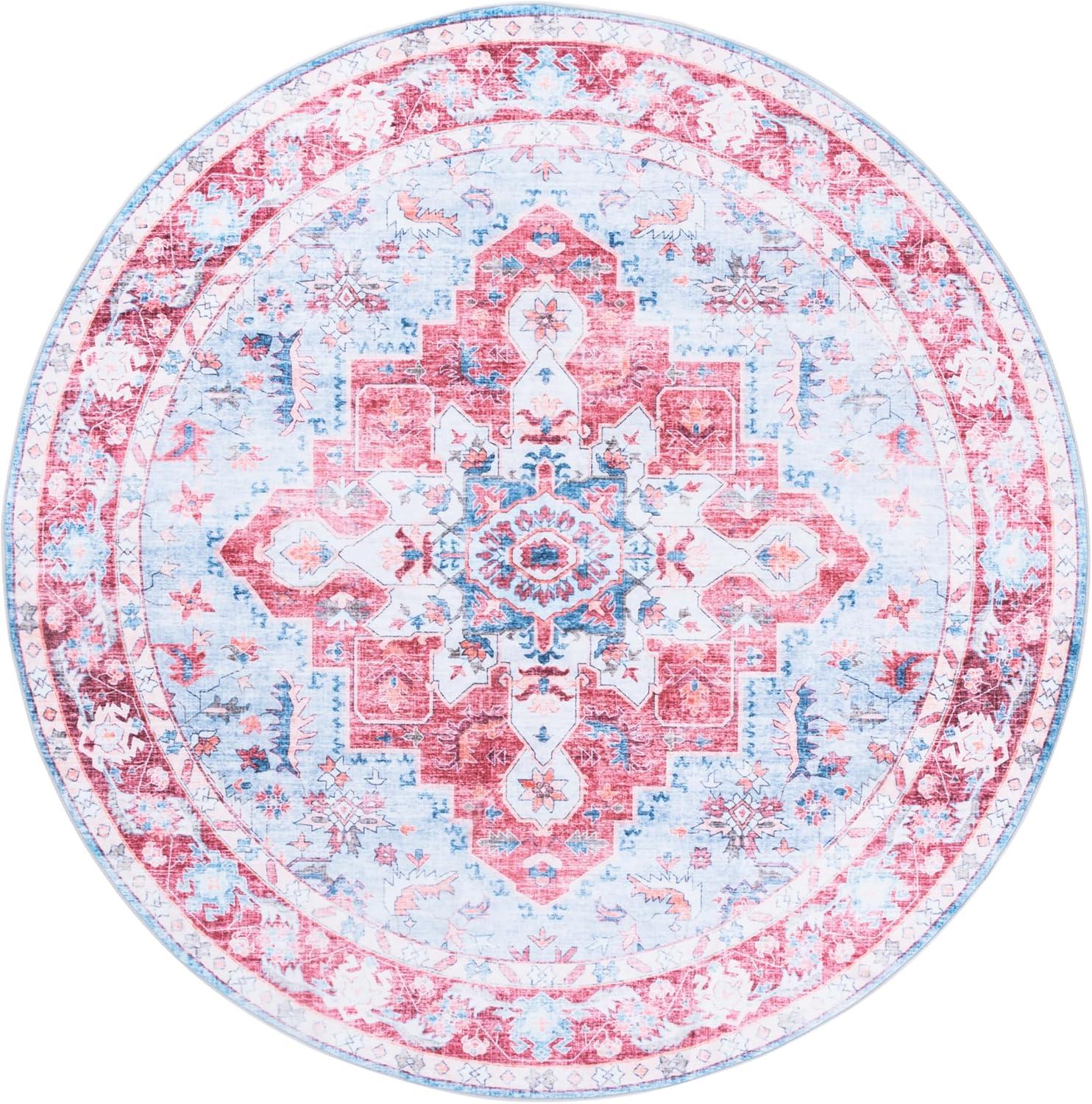 imageMartha Stewart x SAFAVIEH Machine Washable Area Rug Collection 5 x 8 Red amp Blue Slip Resistant amp Easy Cleaning Ideal for Ideal for Living Room Bedroom Dining Space MSRW148MRedBlue