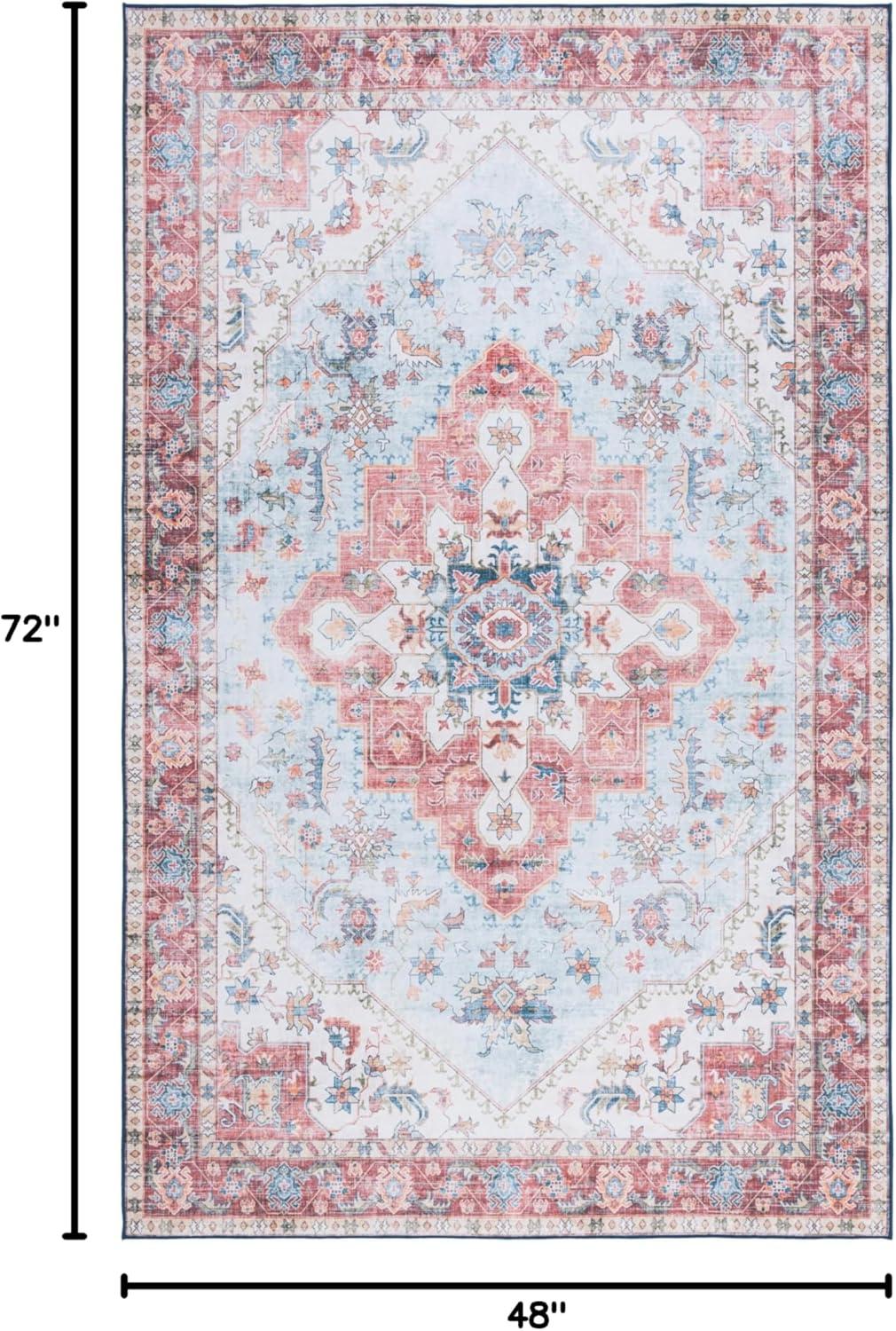 imageMartha Stewart x SAFAVIEH Machine Washable Area Rug Collection 5 x 8 Red amp Blue Slip Resistant amp Easy Cleaning Ideal for Ideal for Living Room Bedroom Dining Space MSRW148MRedBlue