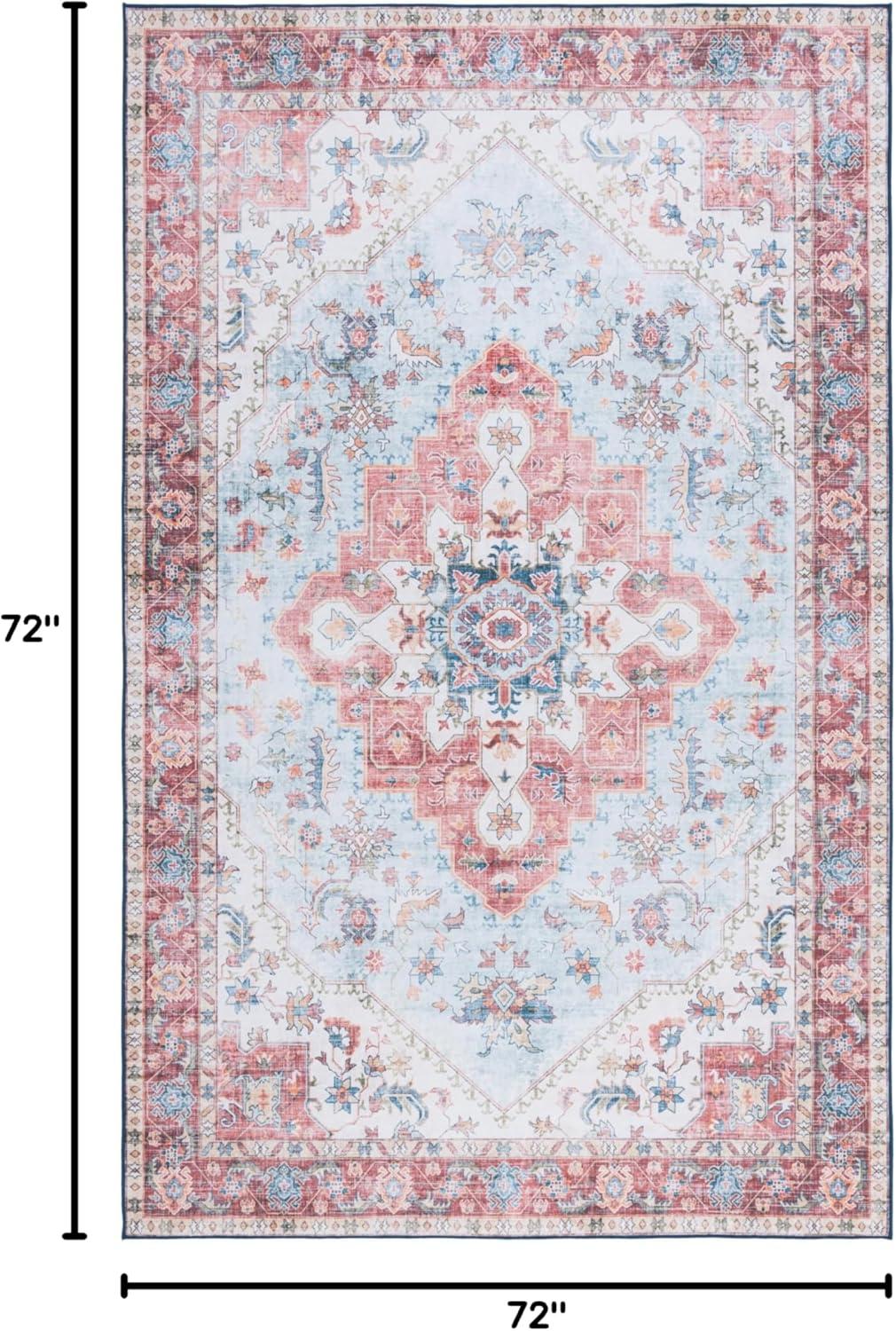 imageMartha Stewart x SAFAVIEH Machine Washable Area Rug Collection 5 x 8 Red amp Blue Slip Resistant amp Easy Cleaning Ideal for Ideal for Living Room Bedroom Dining Space MSRW148MRedBlue